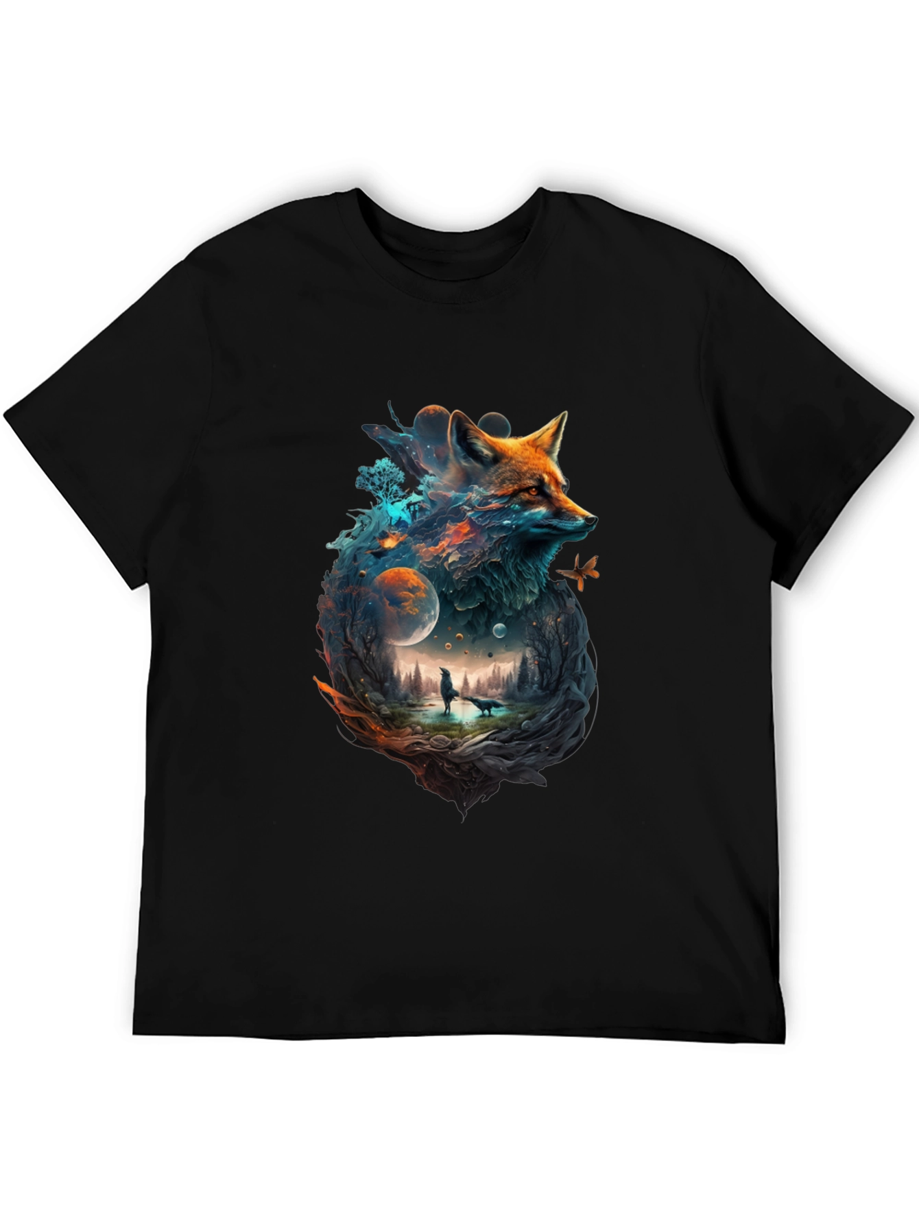 Mystical Fox Universe Graphic T-Shirt