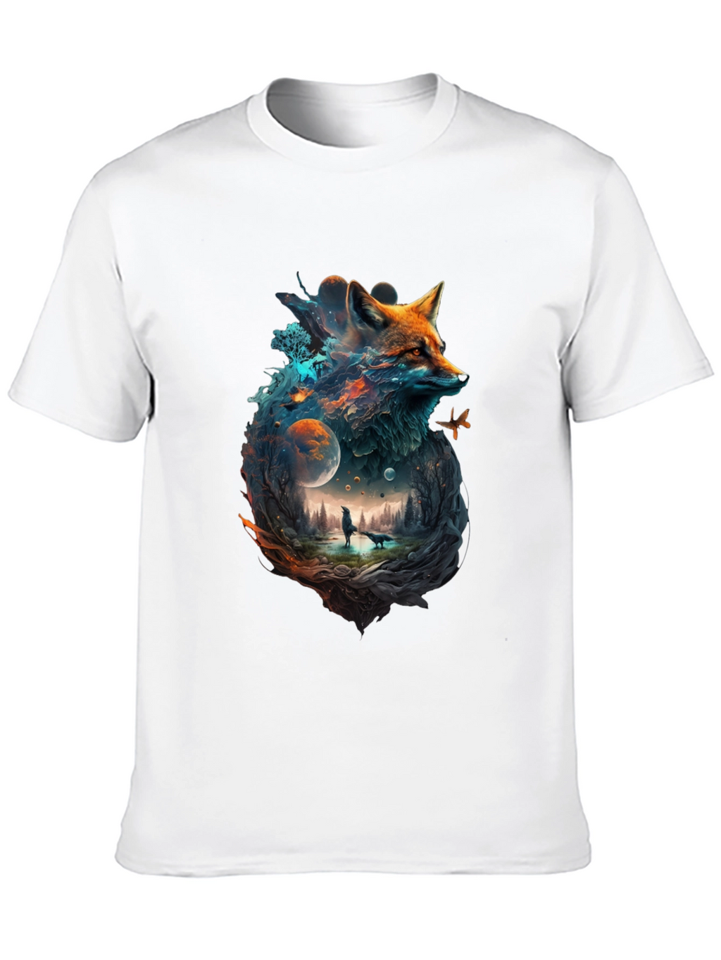 Mystical Fox Universe Graphic T-Shirt