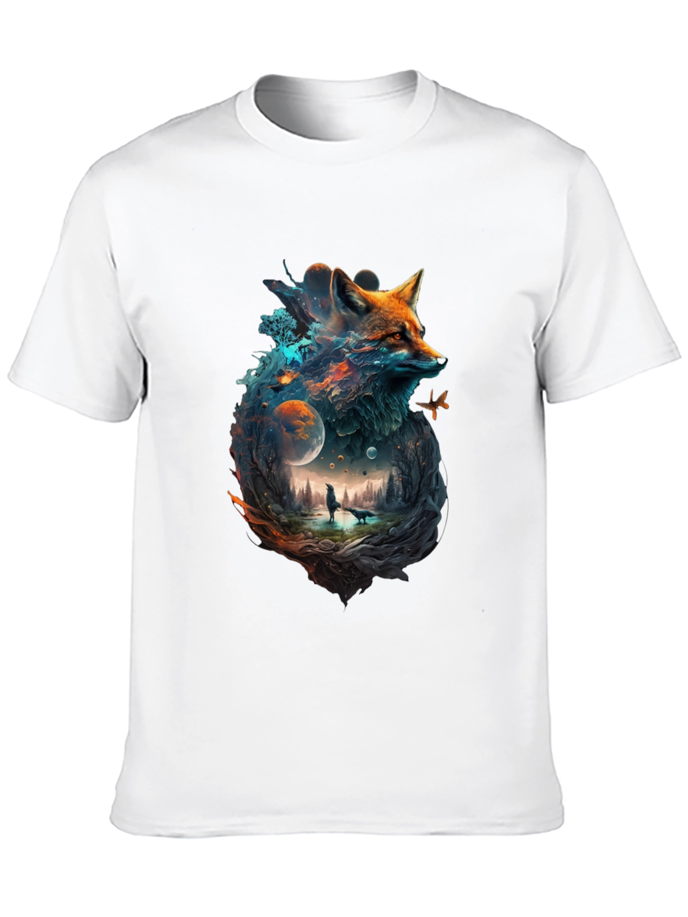 Mystical Fox Universe Graphic T-Shirt