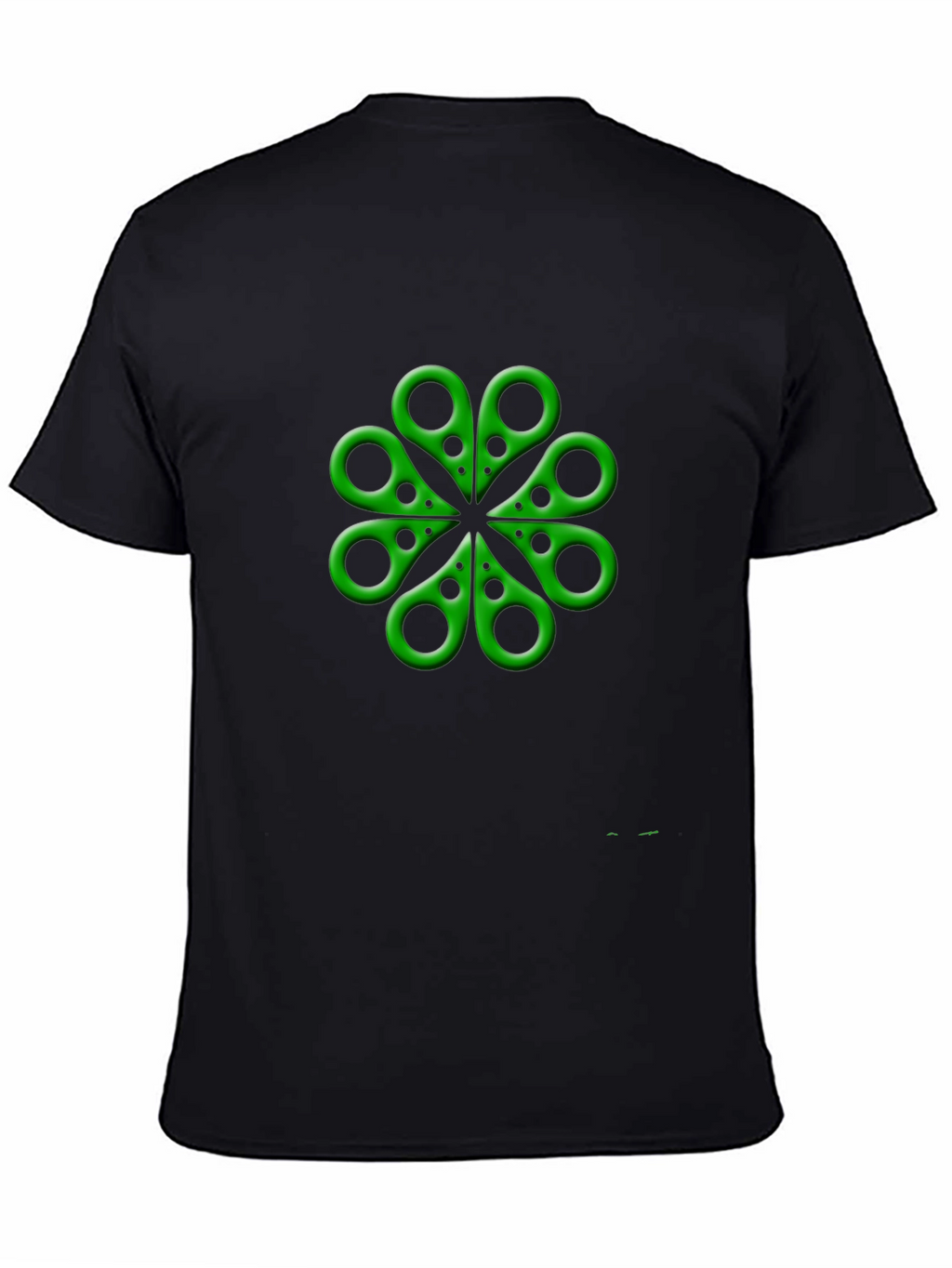 Green Clover Scissors Graphic T-Shirt