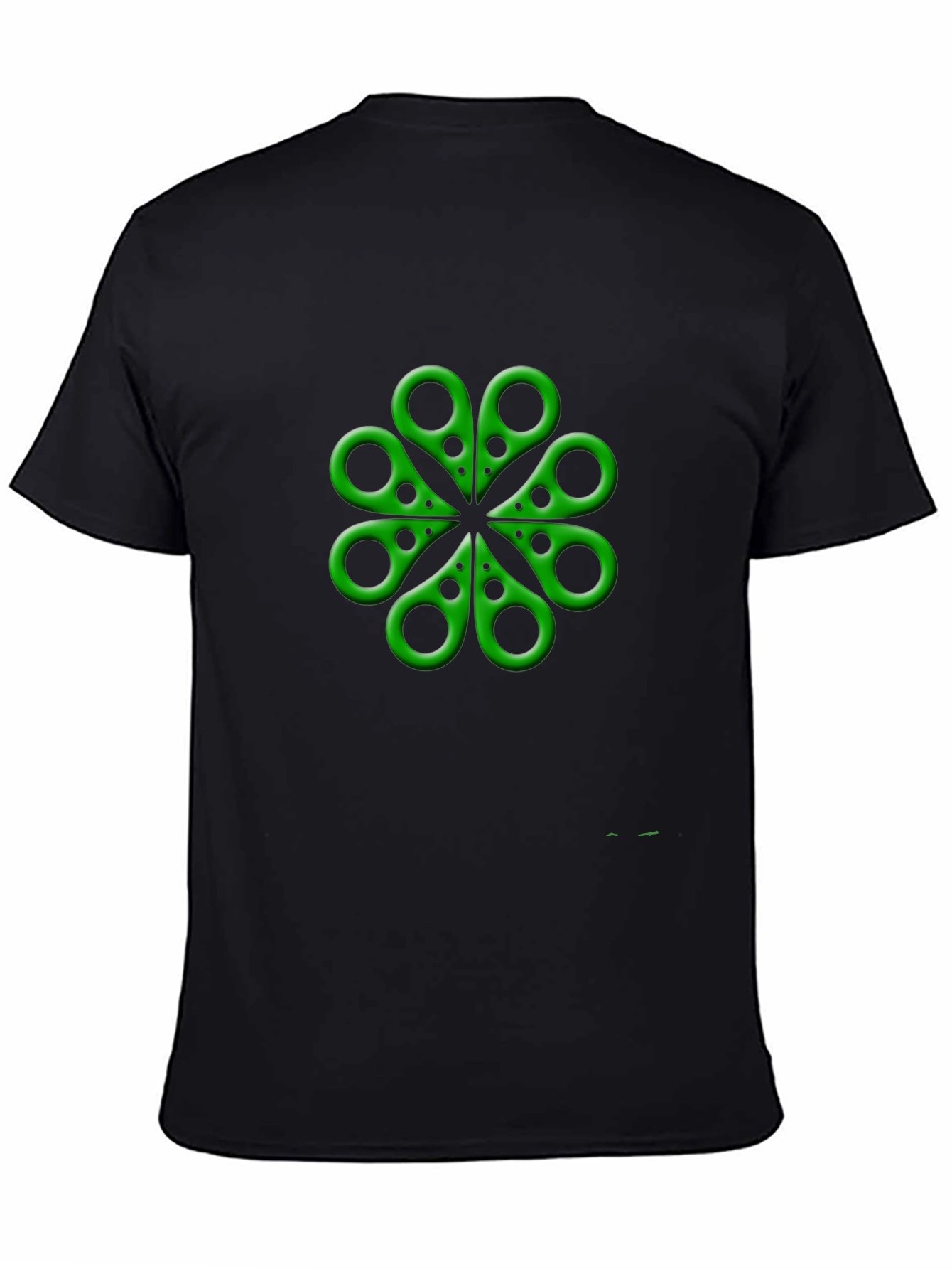 Green Clover Scissors Graphic T-Shirt