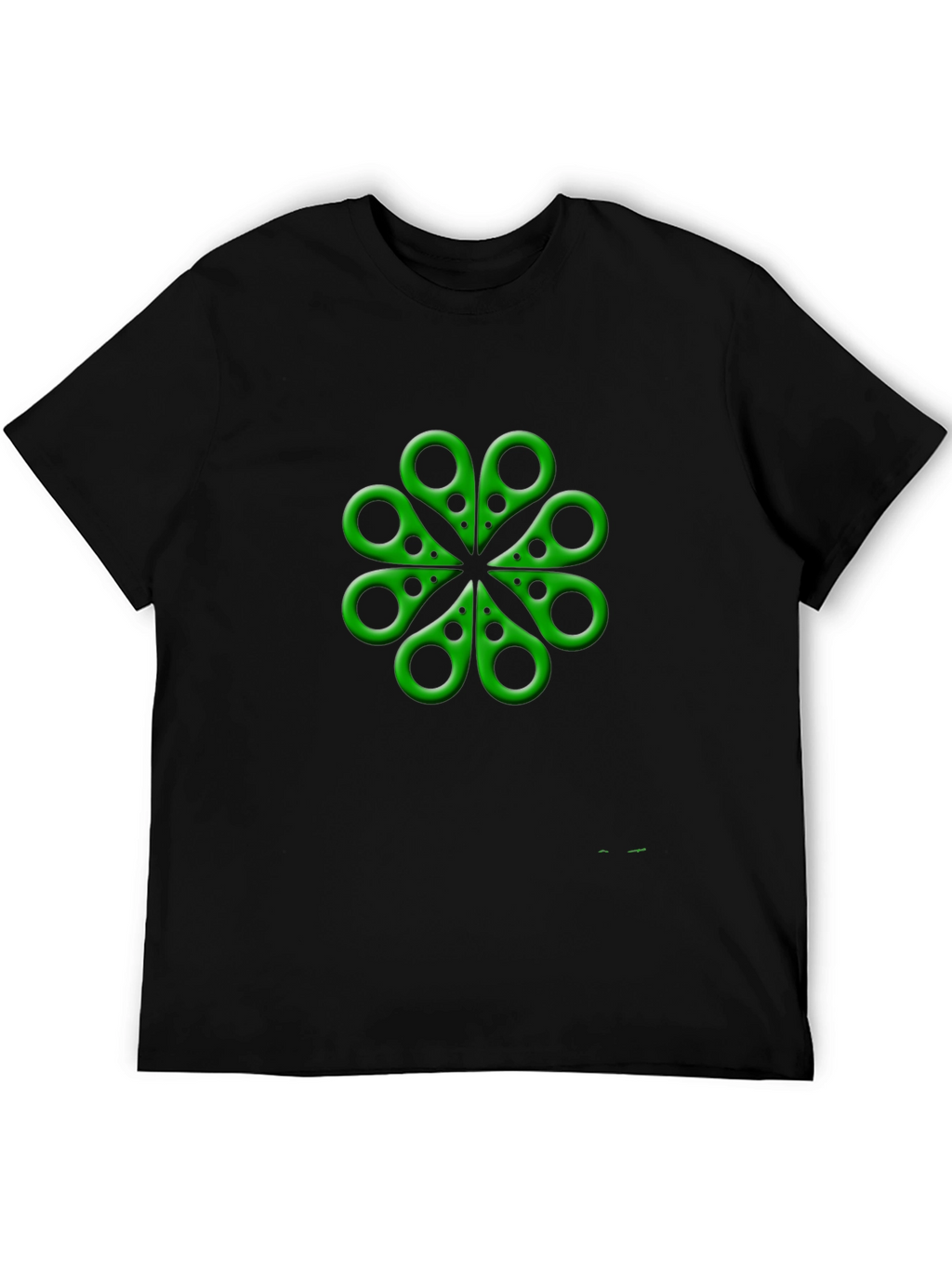 Green Clover Scissors Graphic T-Shirt