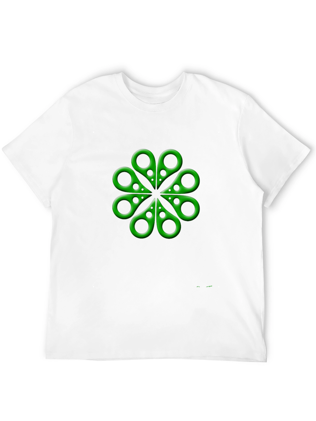 Green Clover Scissors Graphic T-Shirt