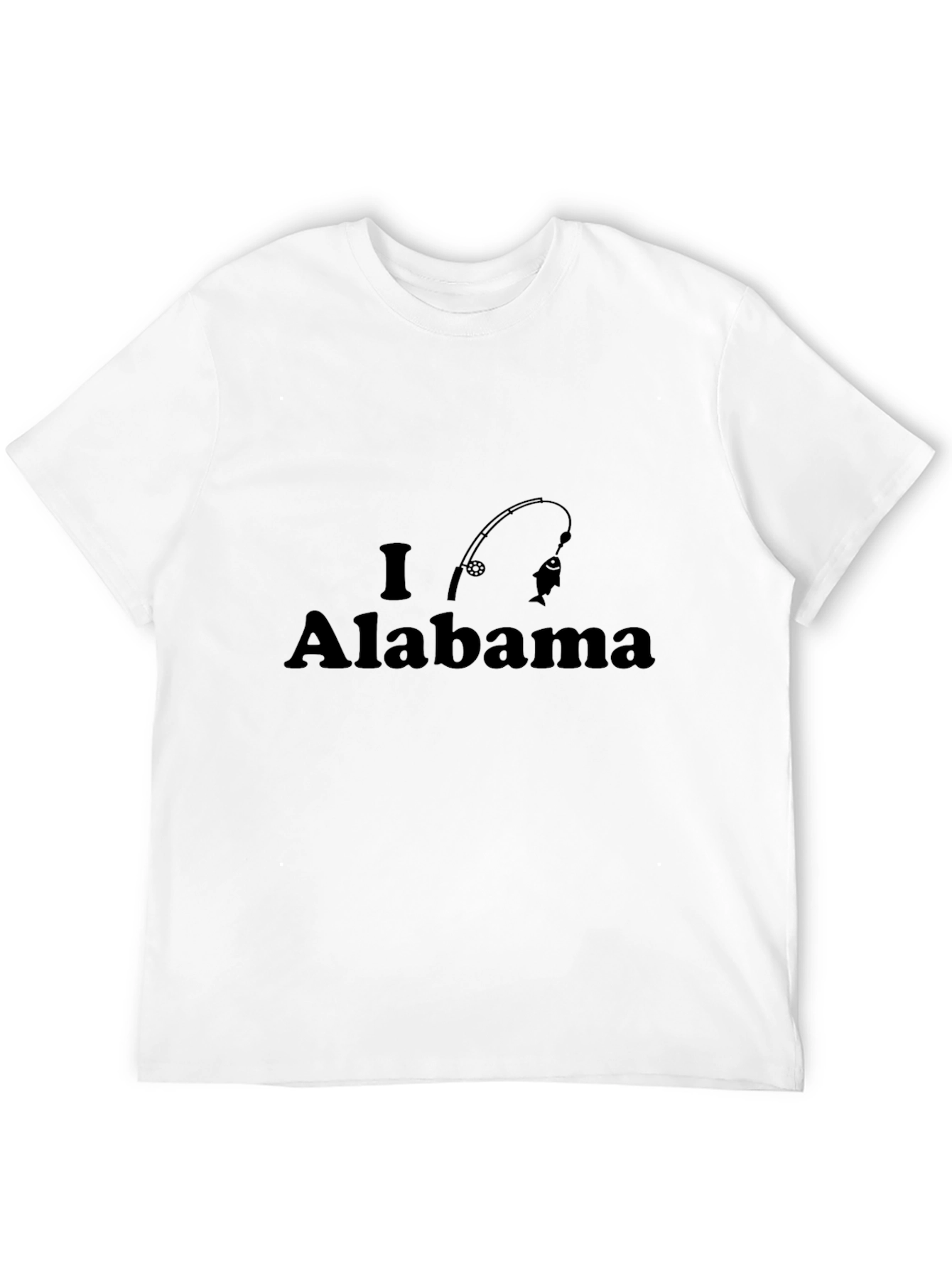 I Love Alabama Fishing Black T-Shirt
