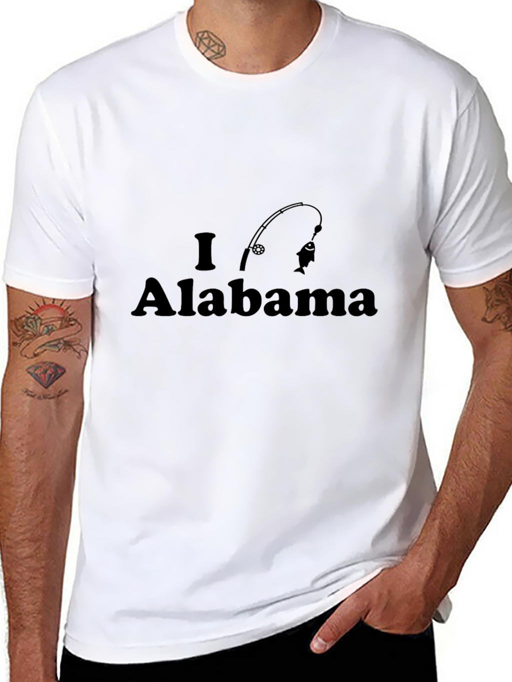 I Love Alabama Fishing Black T-Shirt