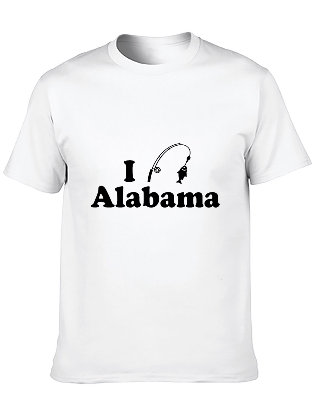 I Love Alabama Fishing Black T-Shirt