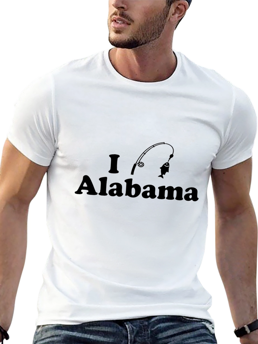 I Love Alabama Fishing Black T-Shirt