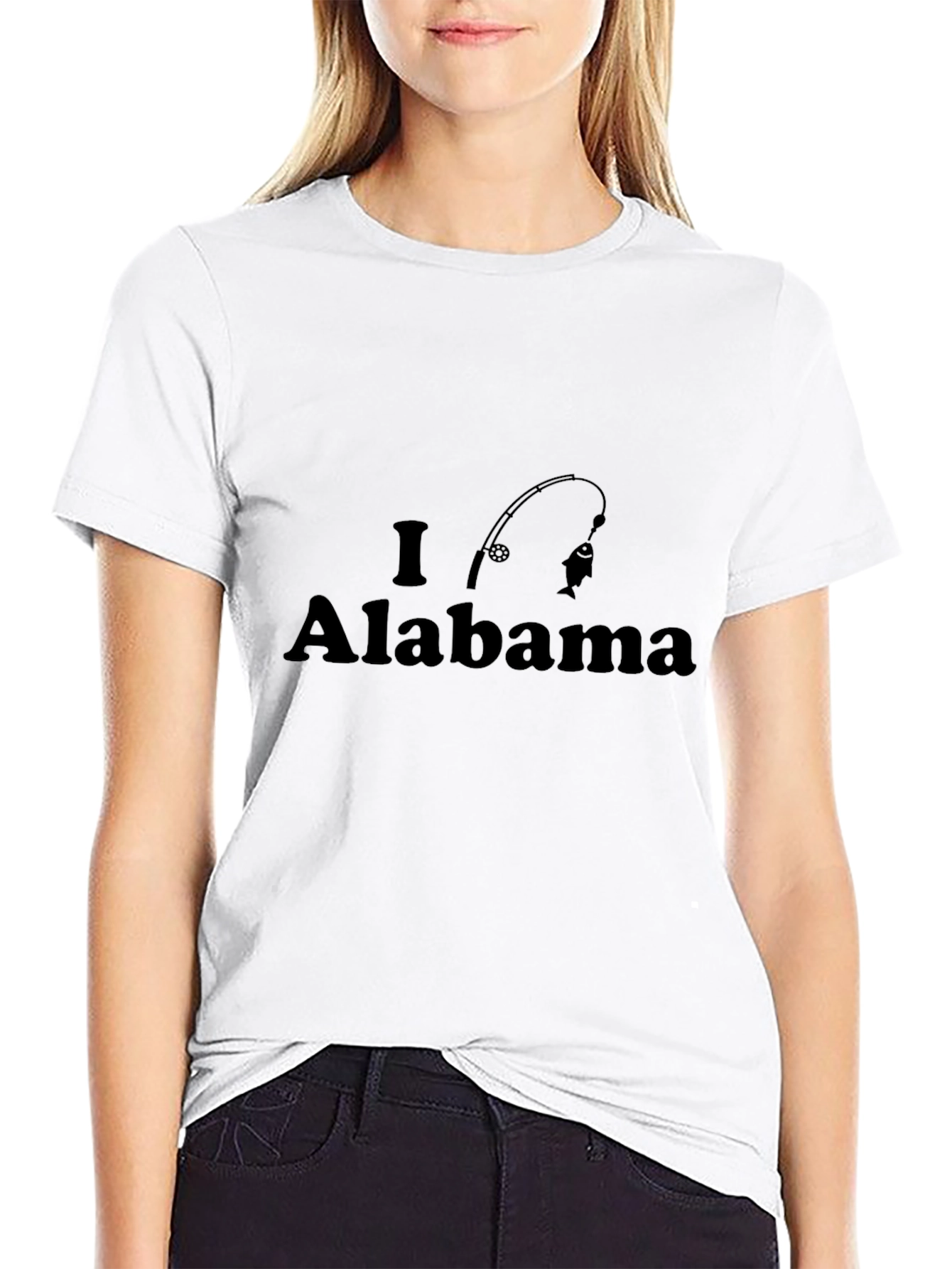 I Love Alabama Fishing Black T-Shirt