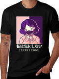 I Dont Care Anime Graphic T-Shirt