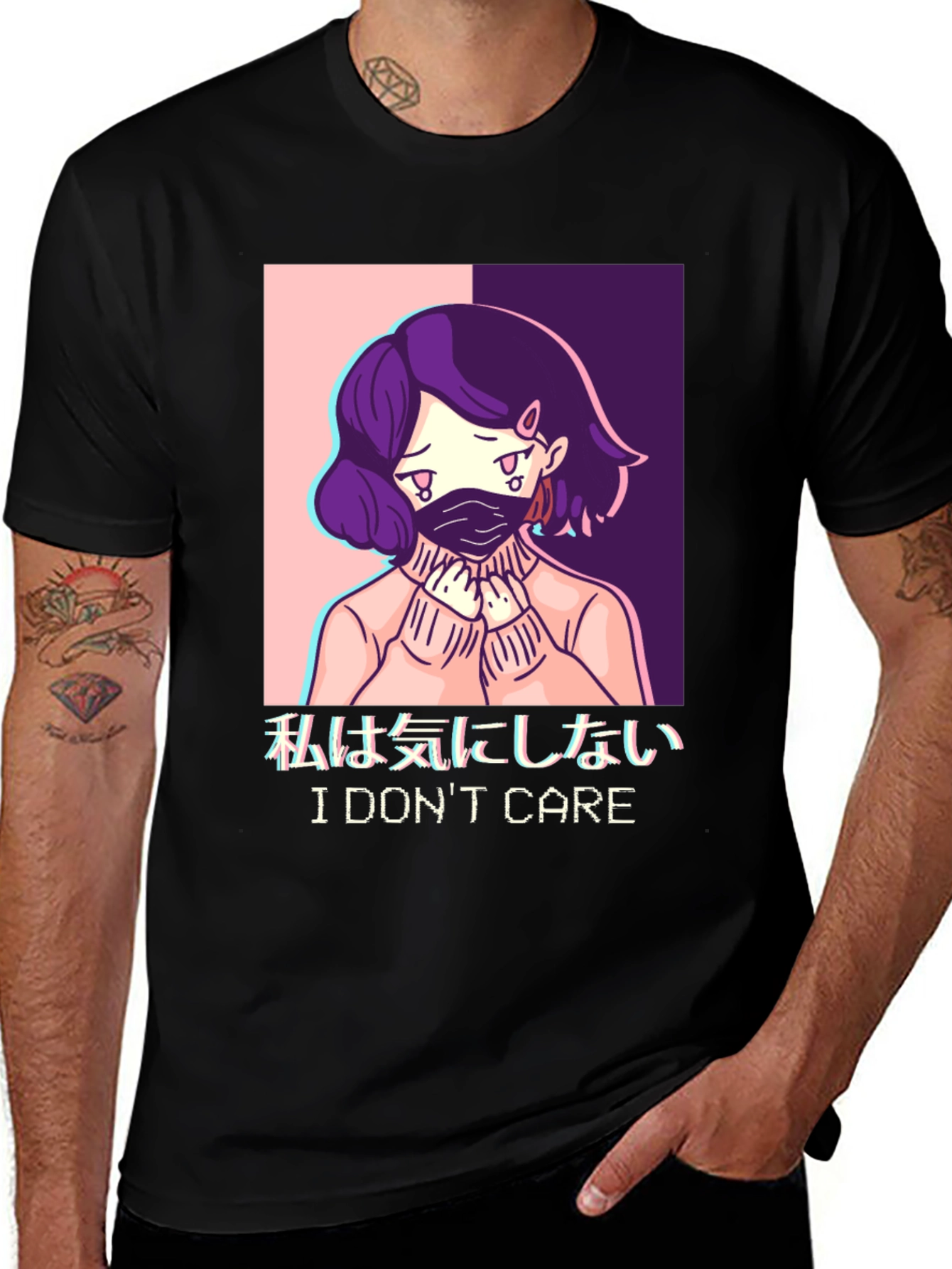 I Dont Care Anime Graphic T-Shirt
