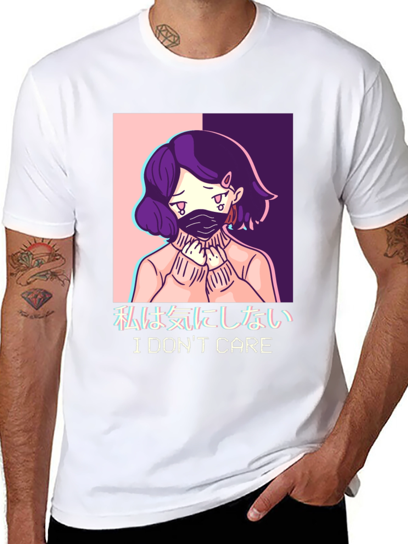 I Dont Care Anime Graphic T-Shirt