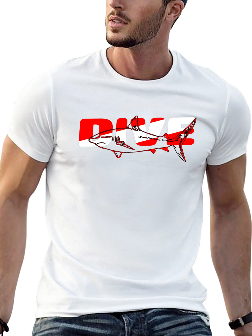 Dive Shark Graphic Tee - Black