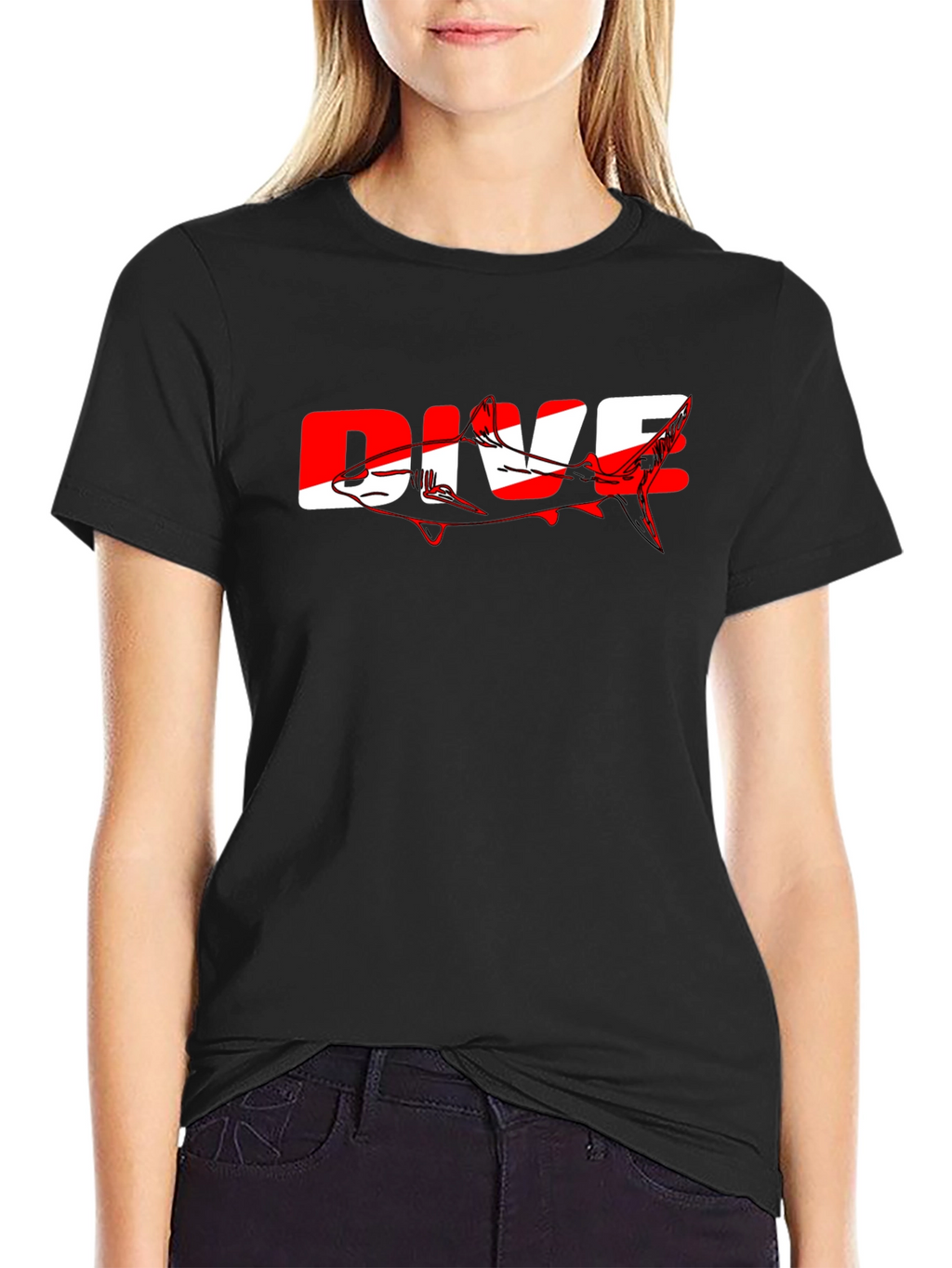 Dive Shark Graphic Tee - Black