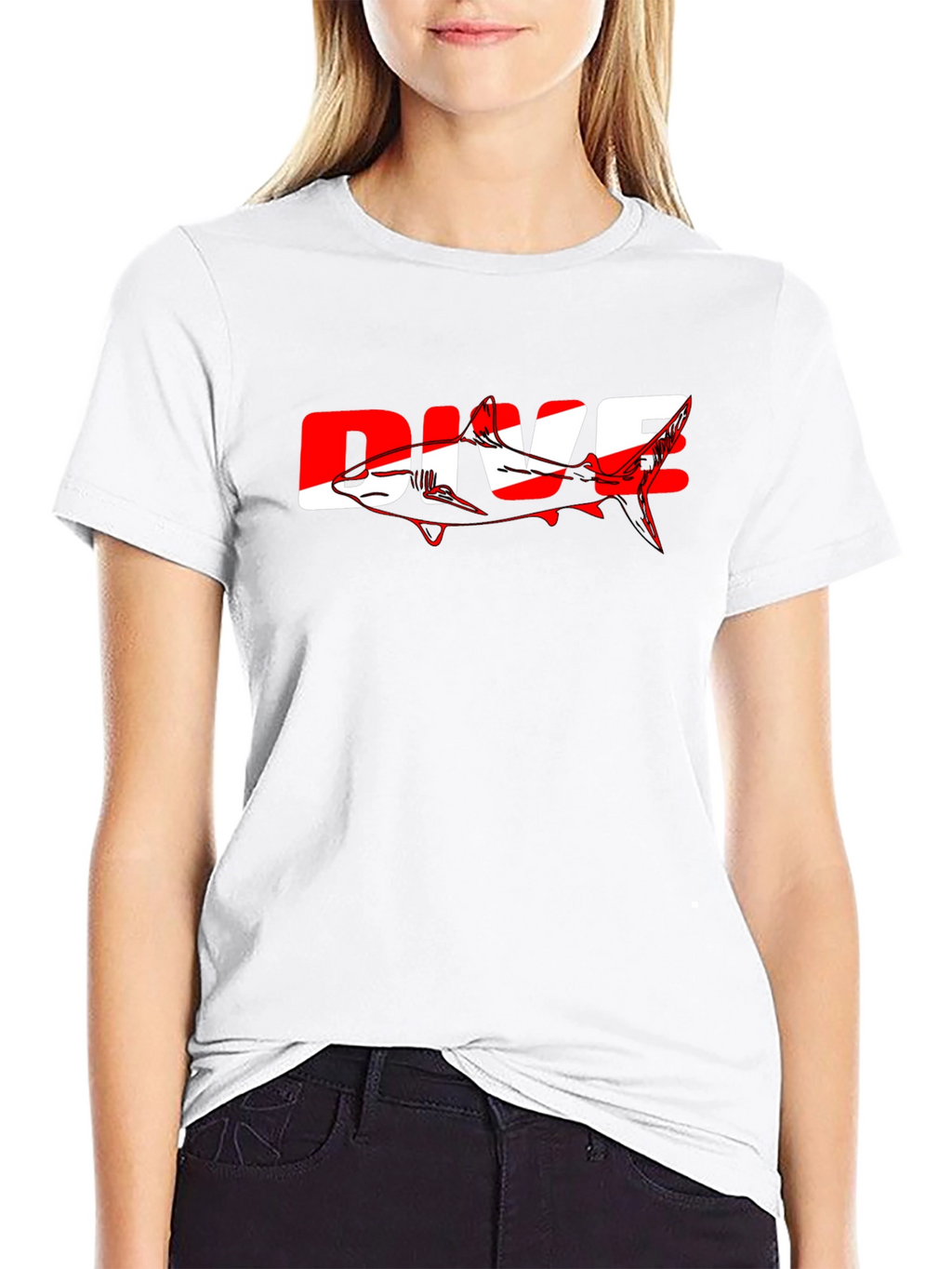 Dive Shark Graphic Tee - Black
