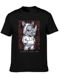 Cool Rhino in Hoodie Graphic T-Shirt