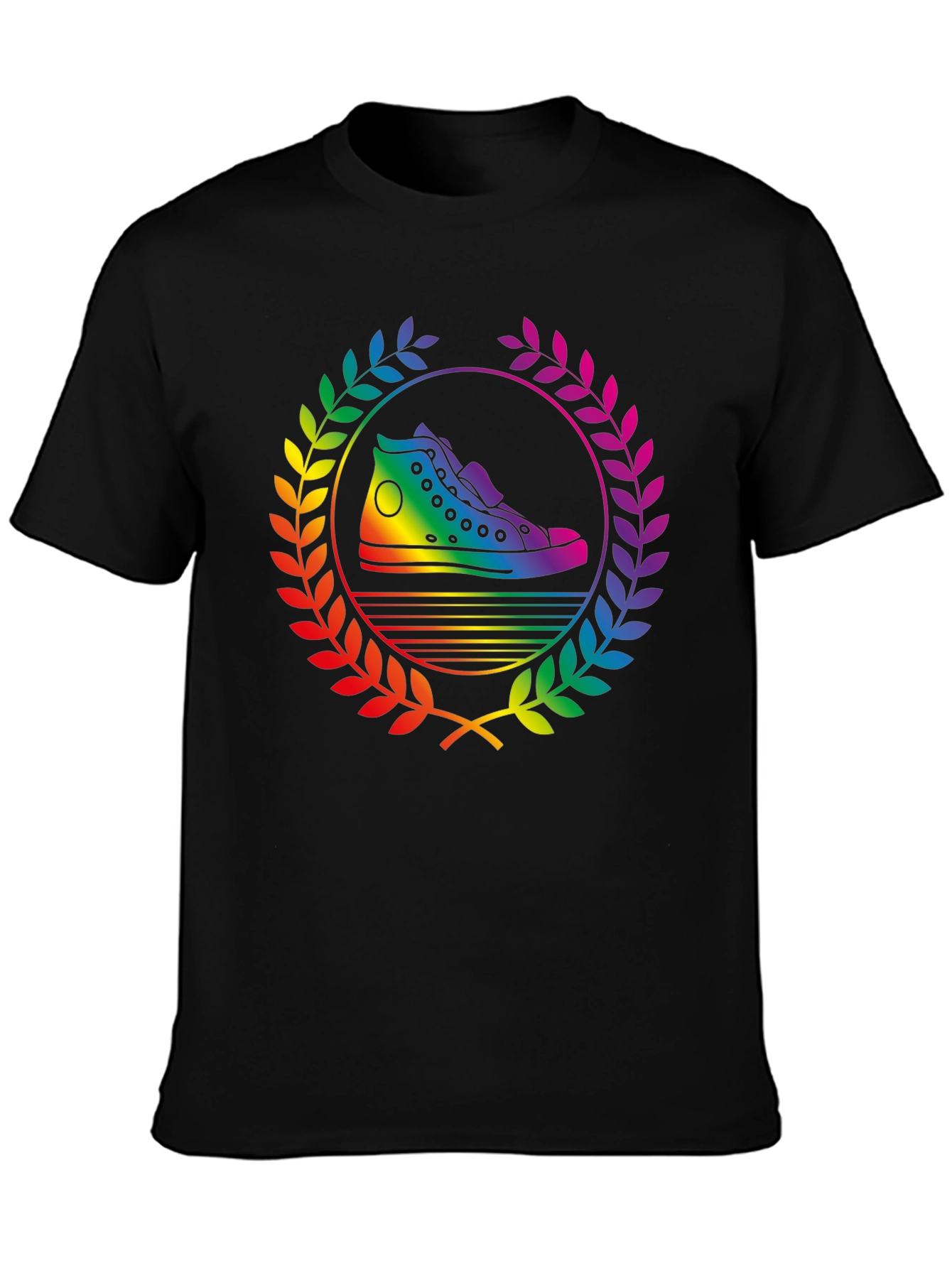 Rainbow Sneaker Laurel Wreath Black T-Shirt