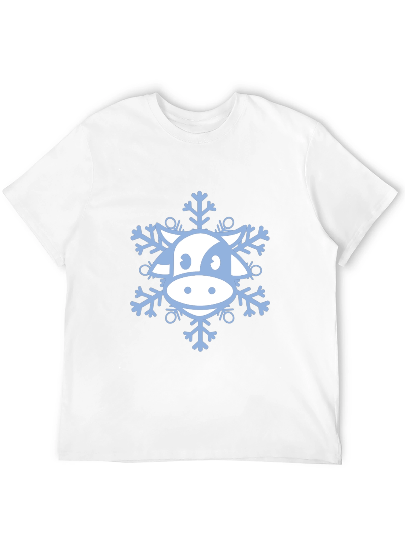 Cow Snowflake Graphic Tee - Winter Holiday Apparel