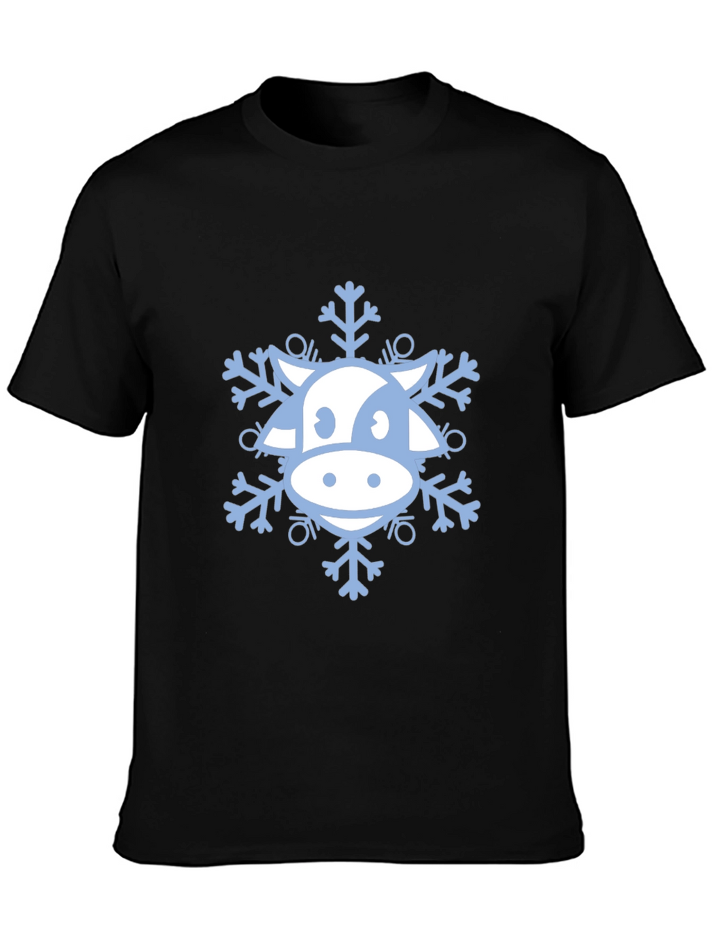 Cow Snowflake Graphic Tee - Winter Holiday Apparel