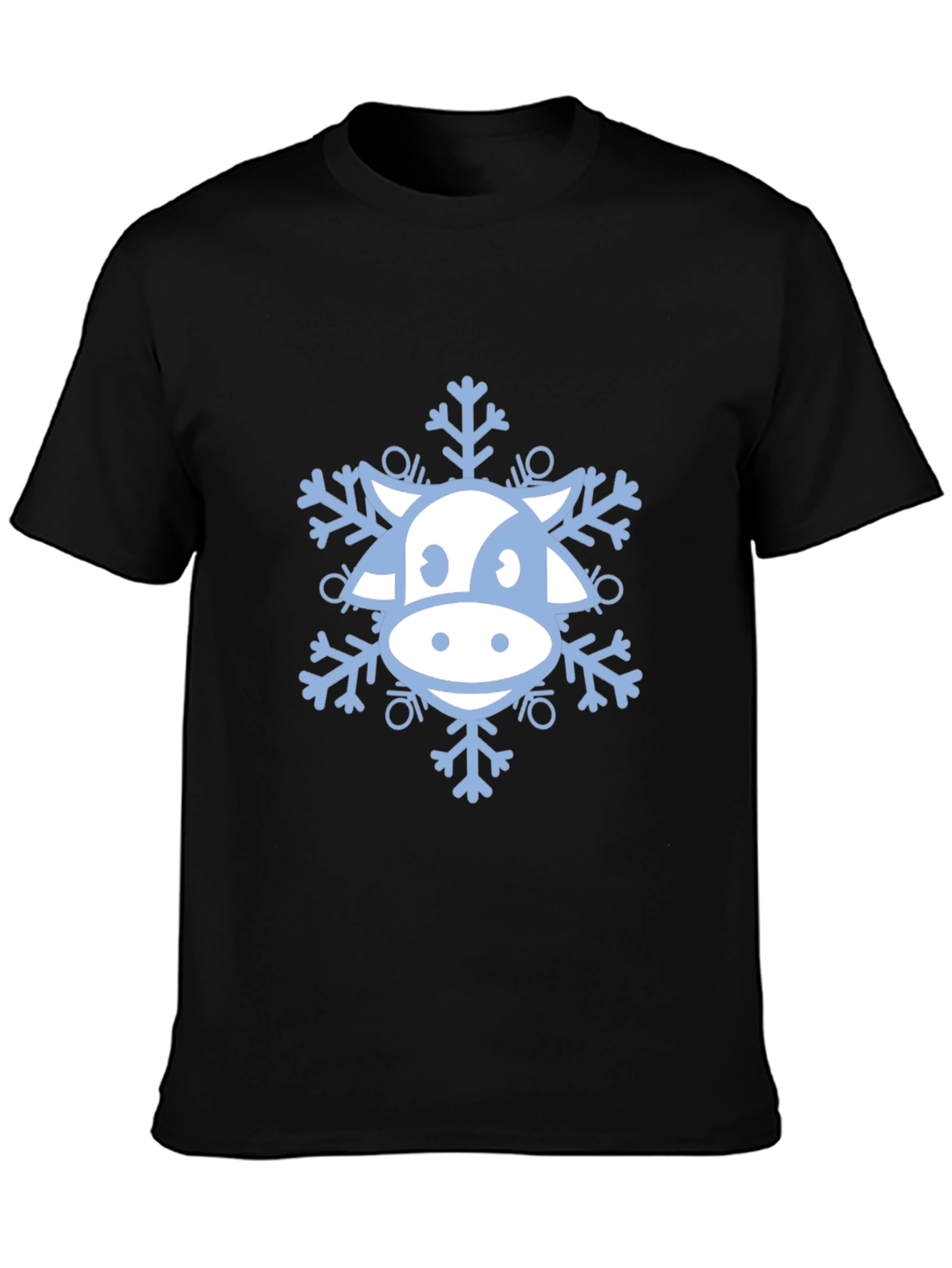 Cow Snowflake Graphic Tee - Winter Holiday Apparel