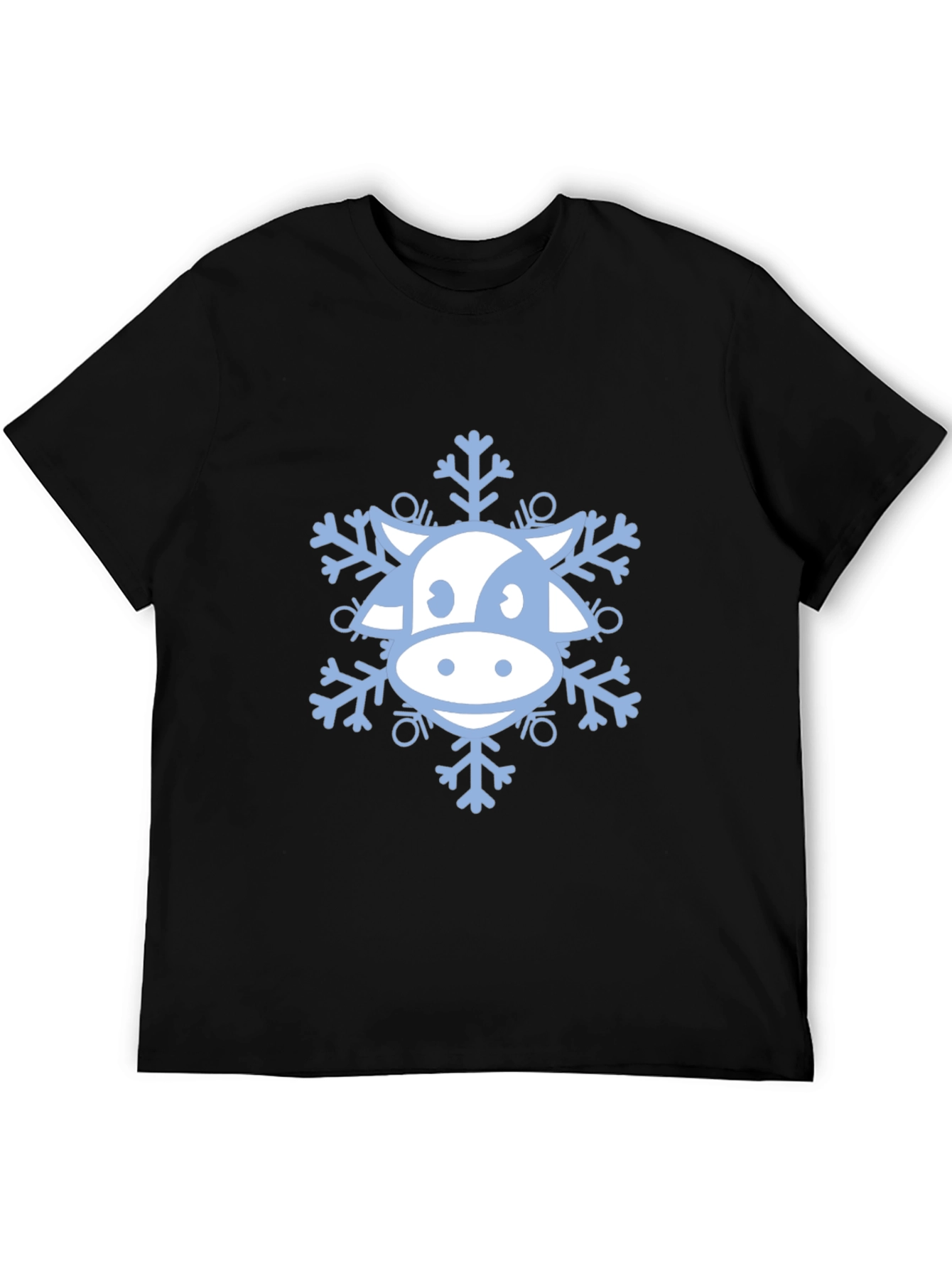 Cow Snowflake Graphic Tee - Winter Holiday Apparel