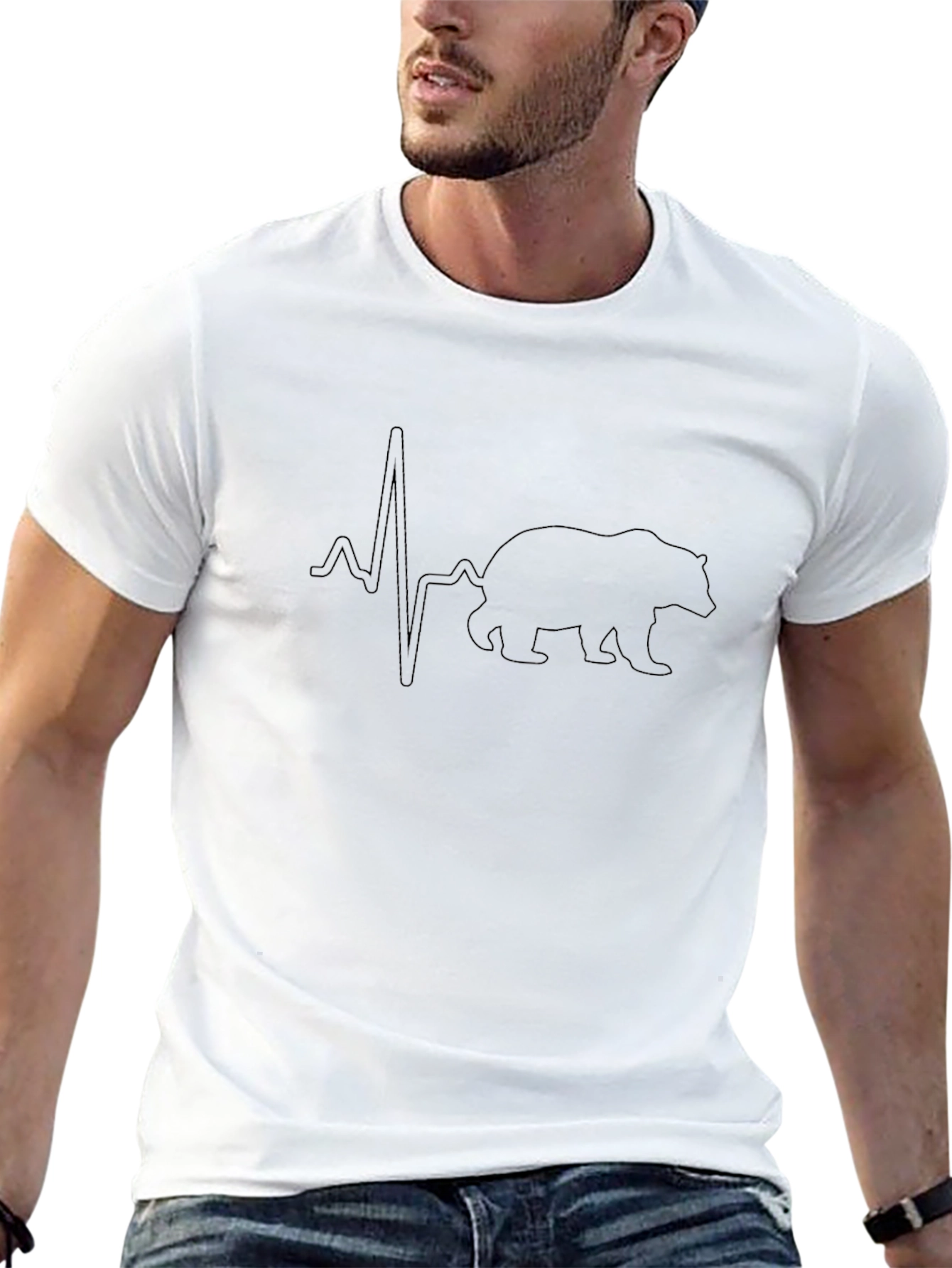 Bear Heartbeat Graphic T-Shirt