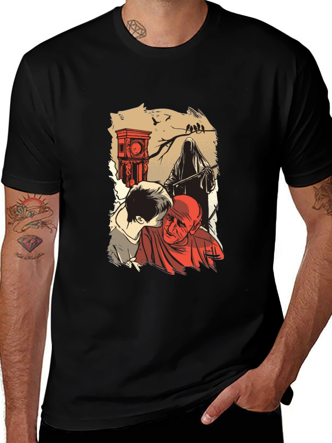 Grim Reaper Graphic T-Shirt - Time & Mortality