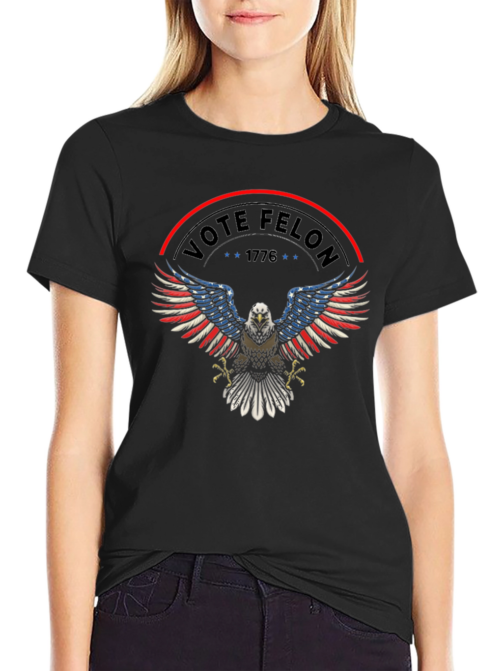 Vote Felon T-Shirt: Patriotic Eagle Design