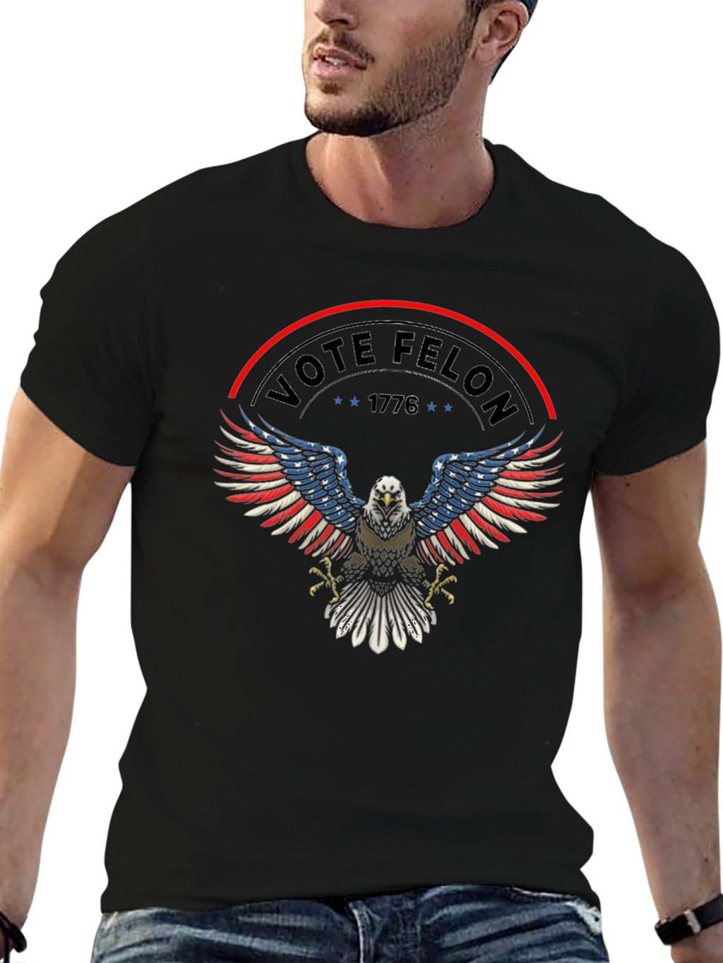 Vote Felon T-Shirt: Patriotic Eagle Design