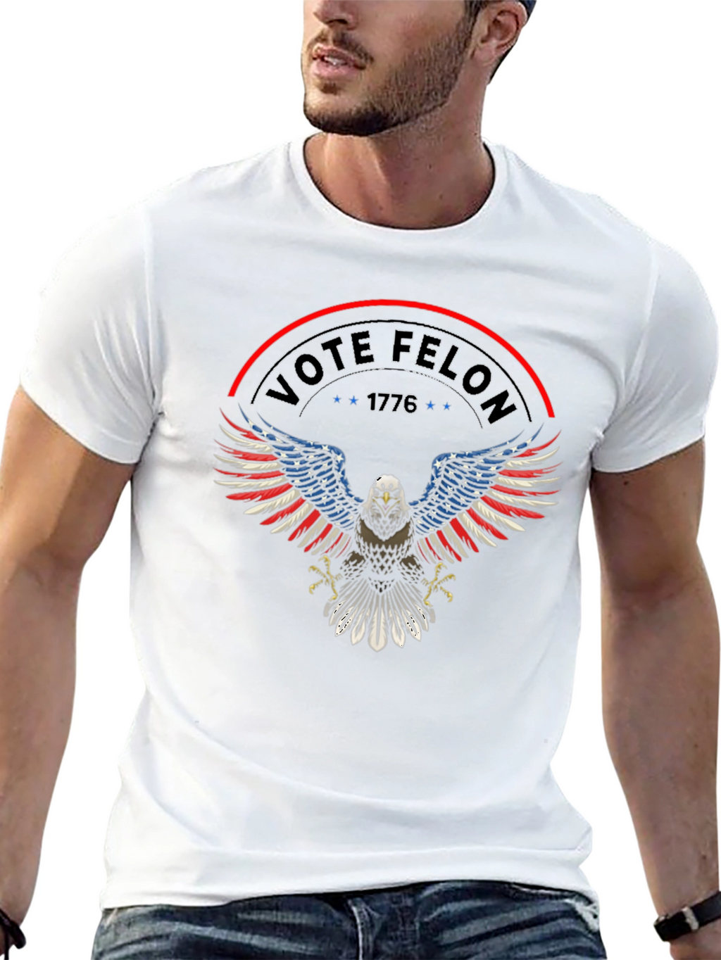 Vote Felon T-Shirt: Patriotic Eagle Design
