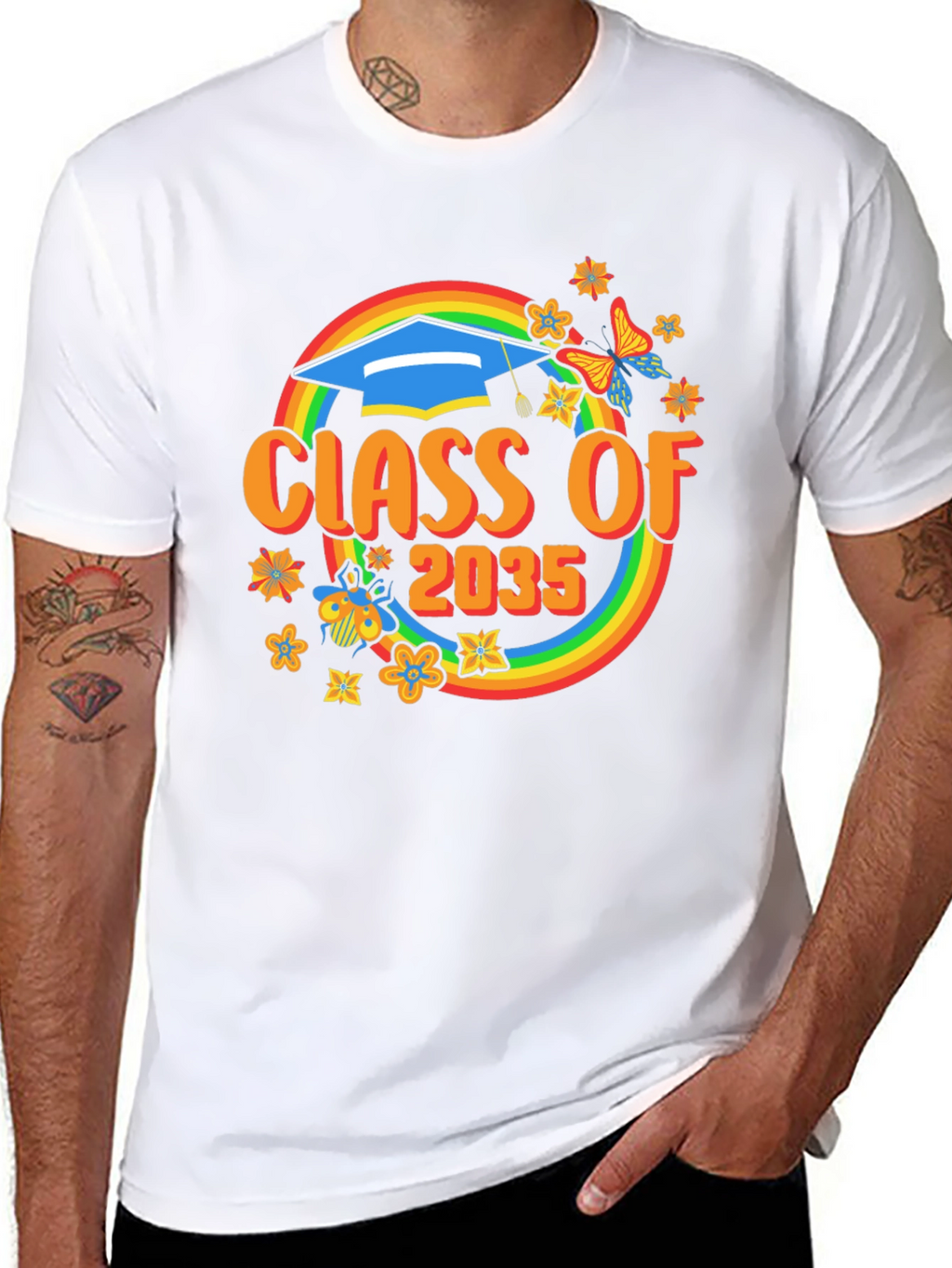 Class of 2035 Rainbow Graduation T-Shirt
