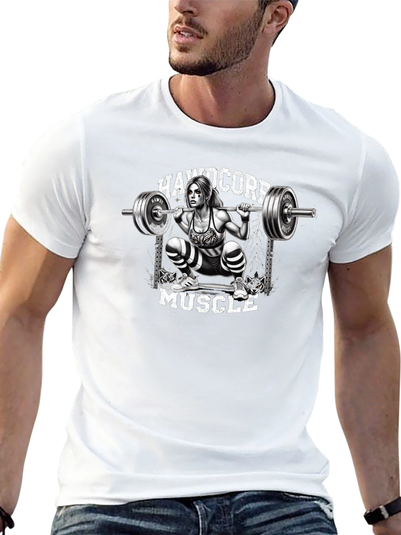 Hardcore Muscle Squat Graphic Tee