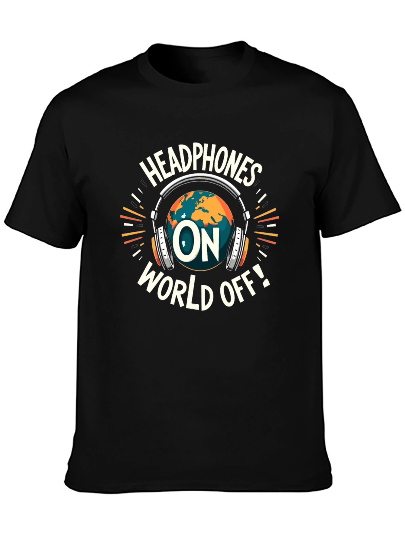 Headphones On World Off Graphic T-Shirt