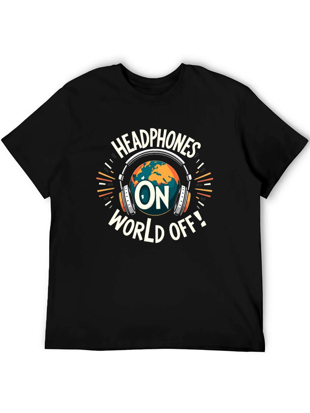 Headphones On World Off Graphic T-Shirt