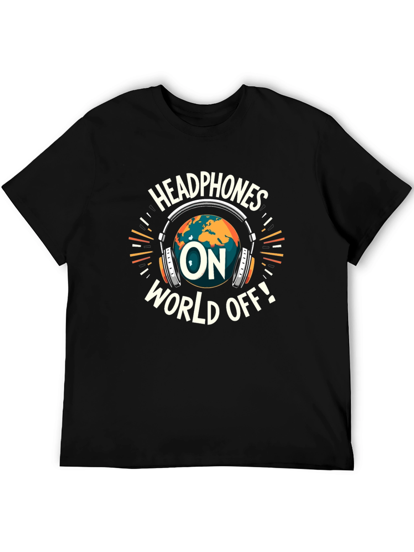 Headphones On World Off Graphic T-Shirt