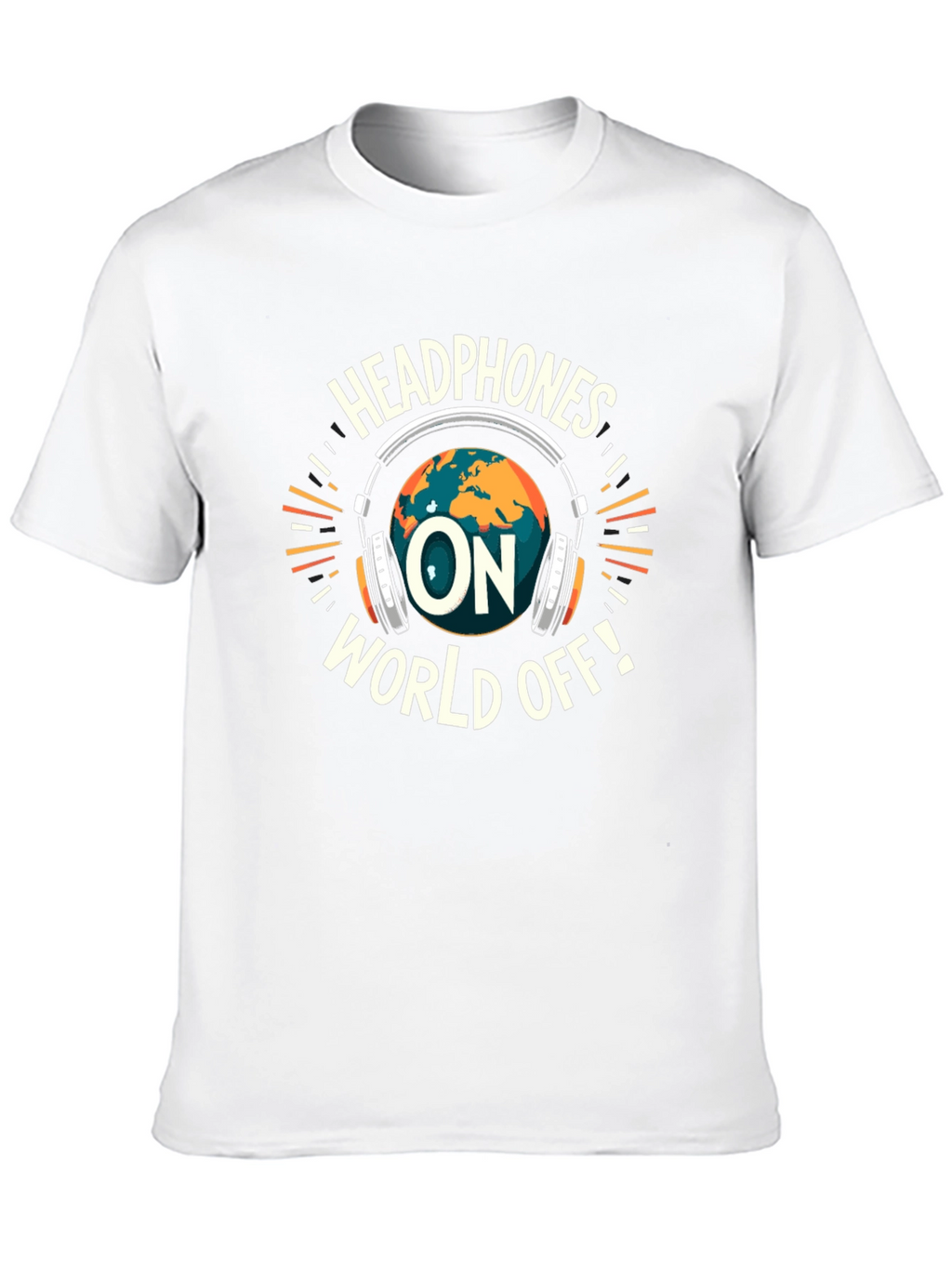 Headphones On World Off Graphic T-Shirt