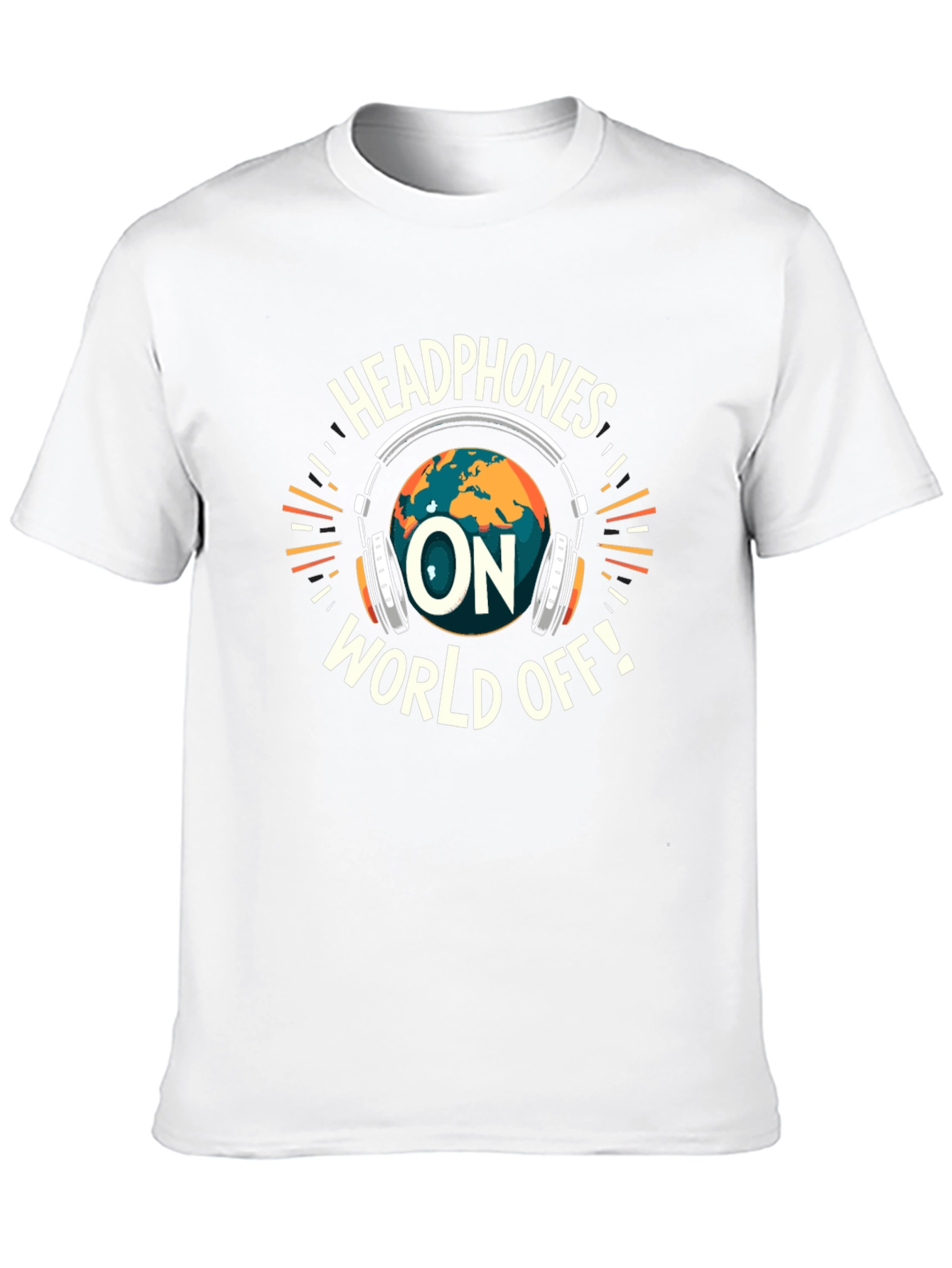 Headphones On World Off Graphic T-Shirt