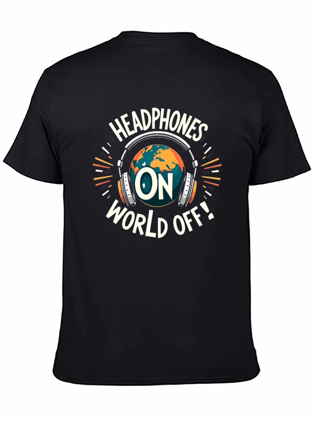 Headphones On World Off Graphic T-Shirt