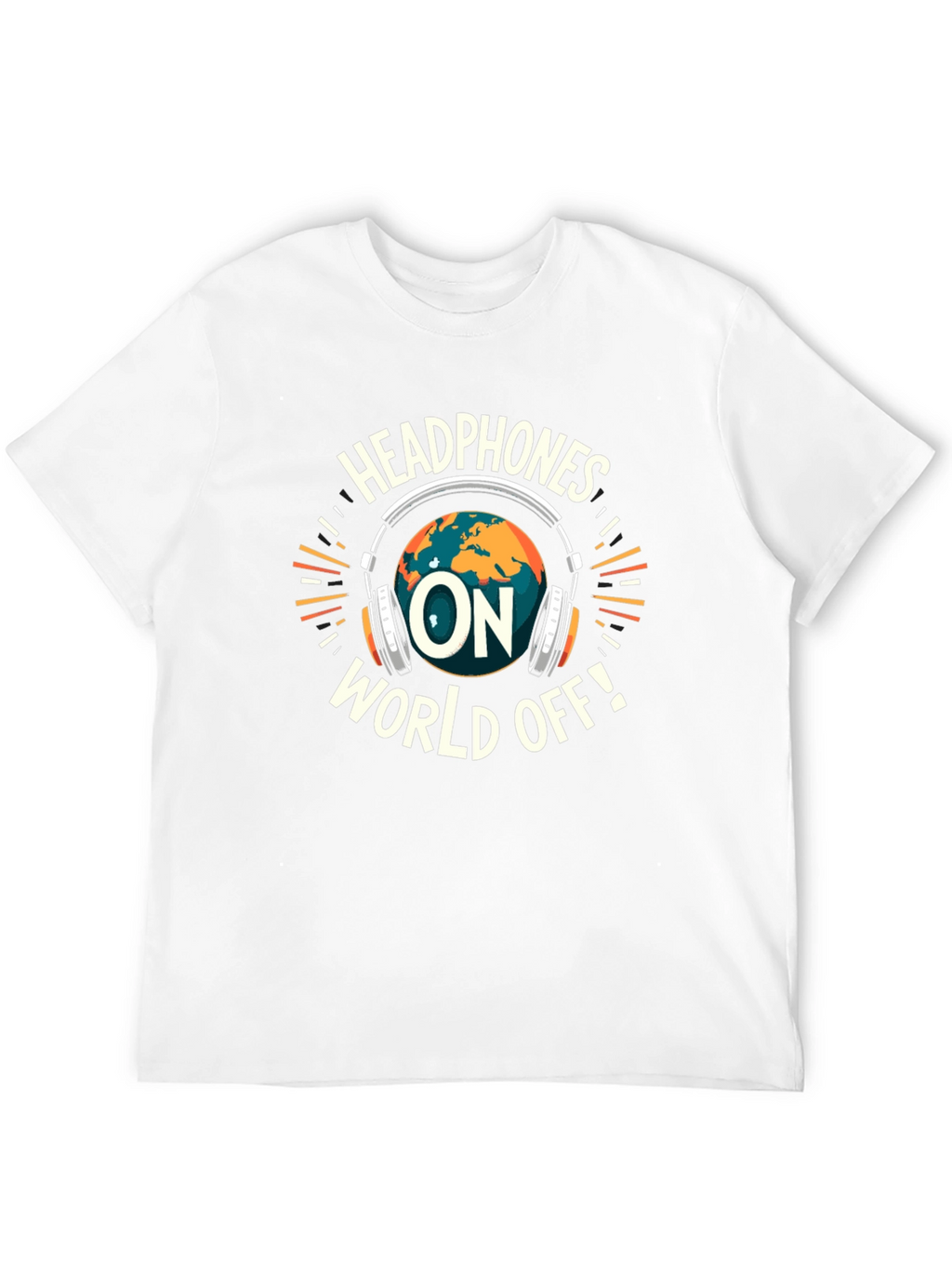 Headphones On World Off Graphic T-Shirt
