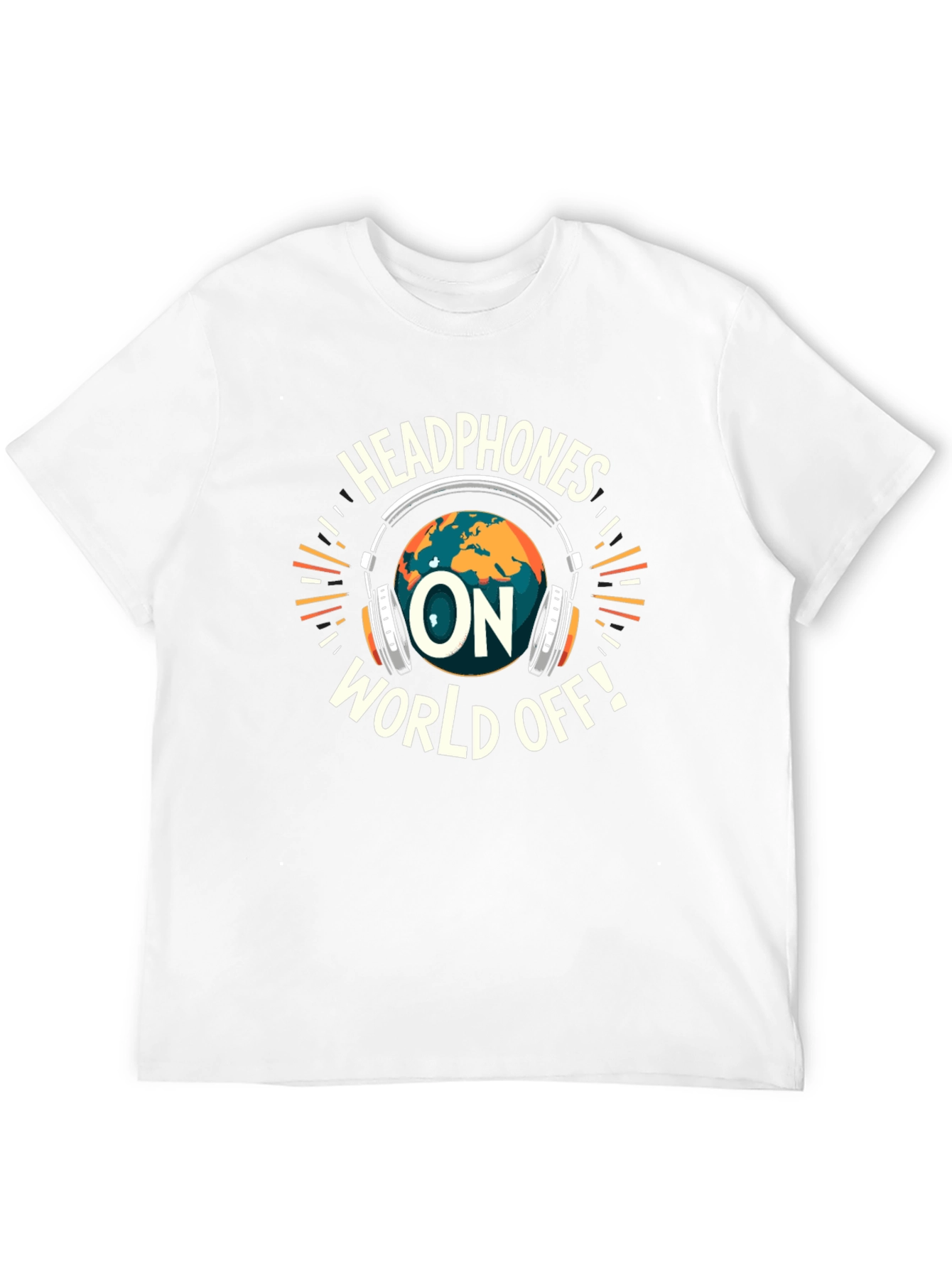Headphones On World Off Graphic T-Shirt