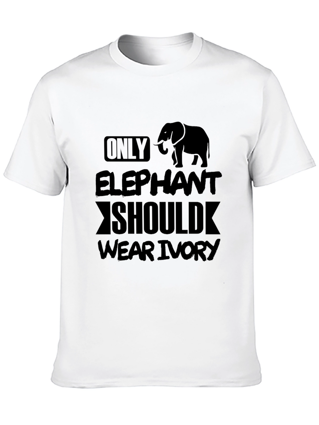 Elephant Ivory Graphic T-Shirt - Black