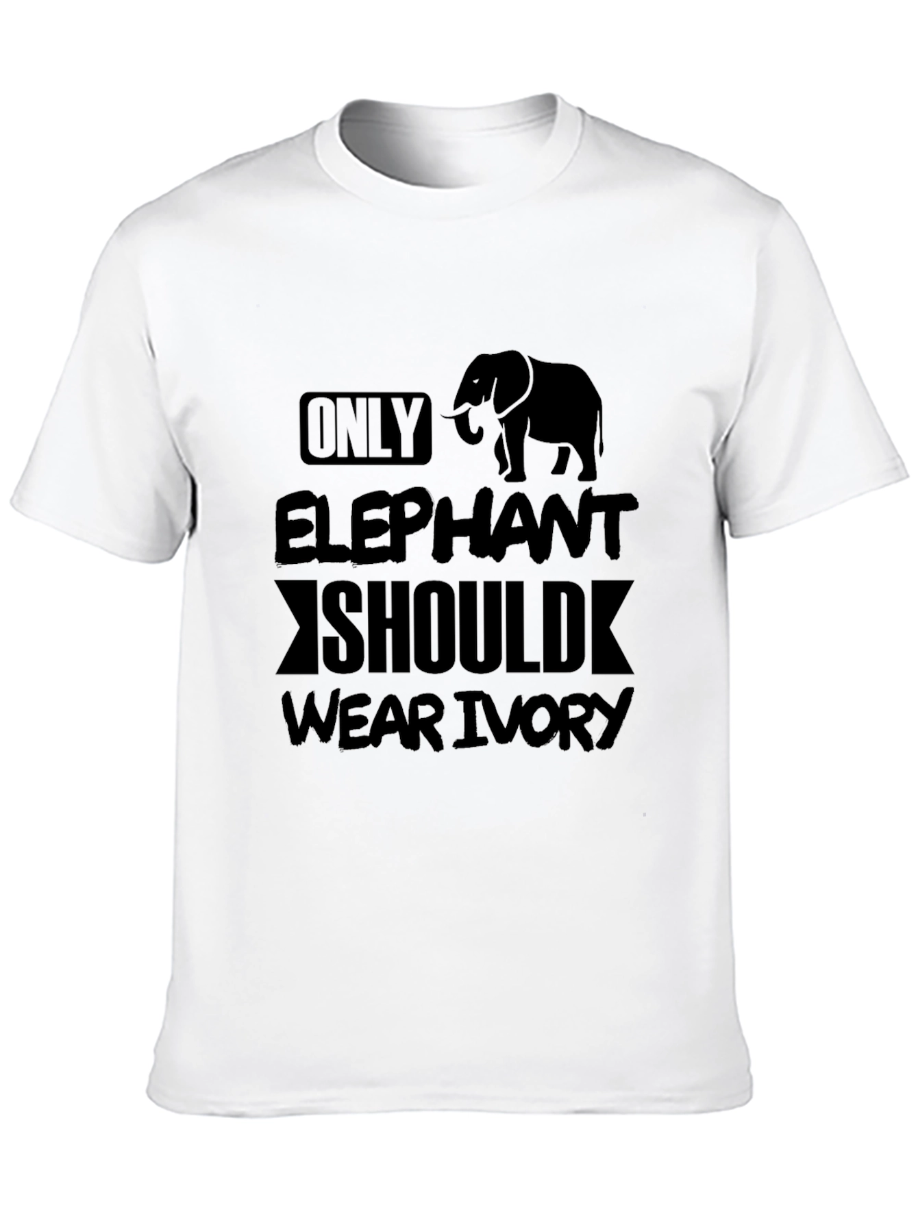 Elephant Ivory Graphic T-Shirt - Black