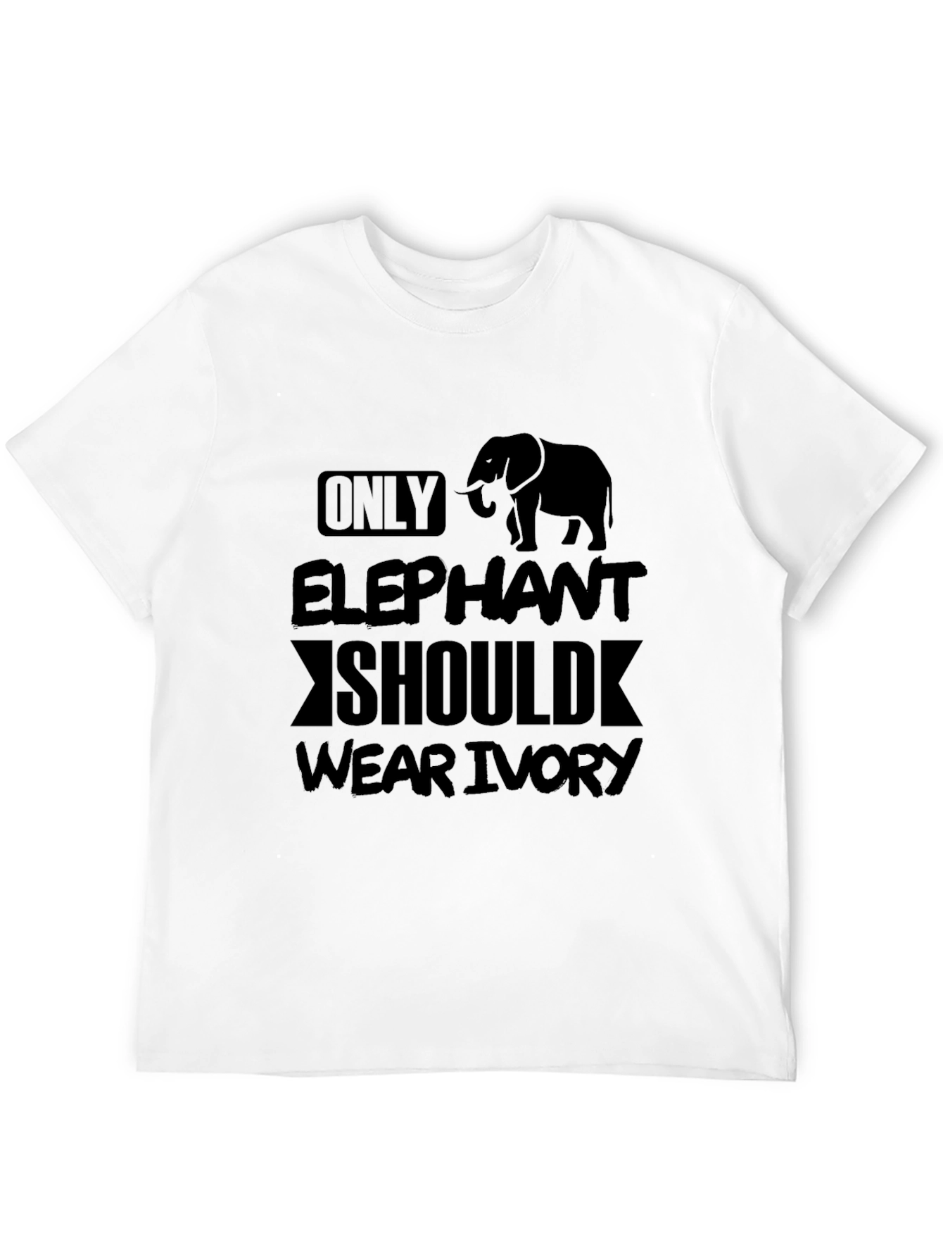 Elephant Ivory Graphic T-Shirt - Black