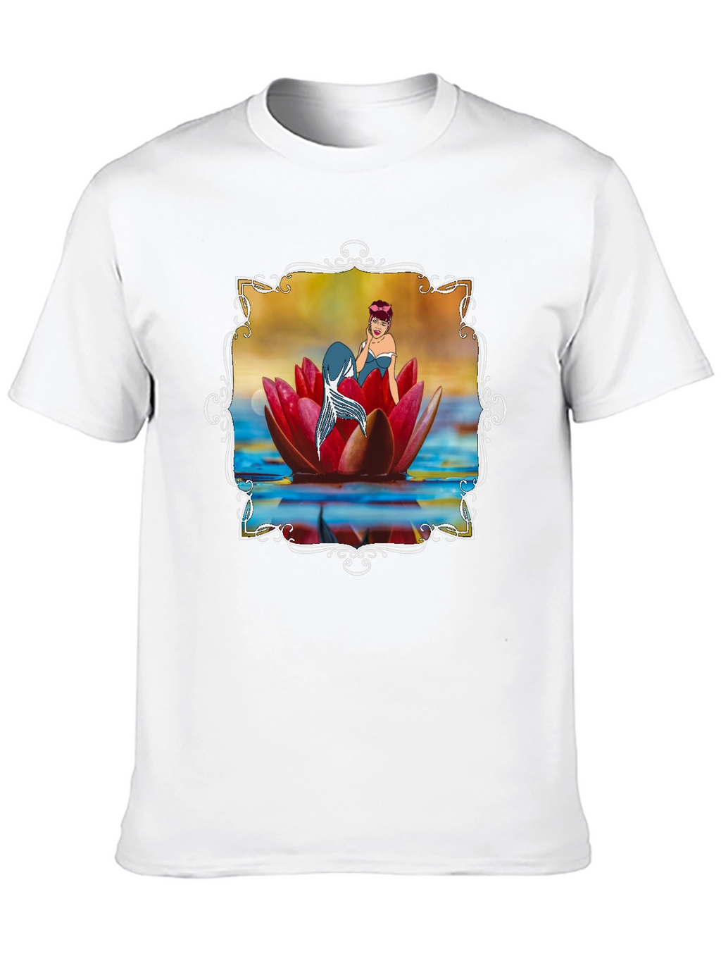 Mermaid Lotus Flower T-Shirt - Unique Graphic Tee