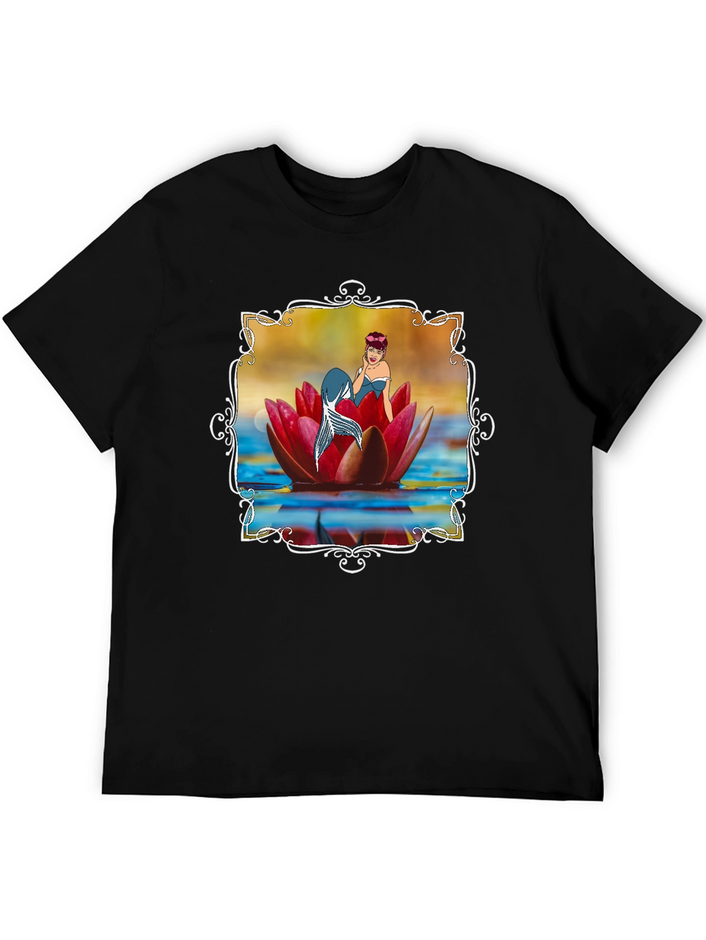 Mermaid Lotus Flower T-Shirt - Unique Graphic Tee
