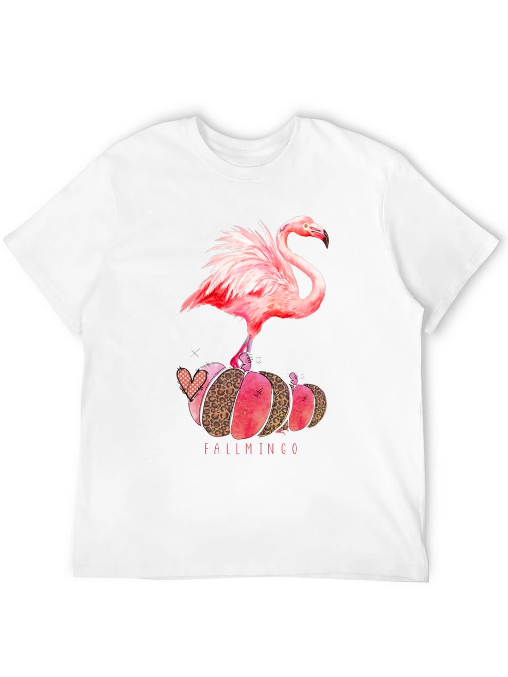 Fallmingo T-Shirt: Pink Flamingo Pumpkin Design