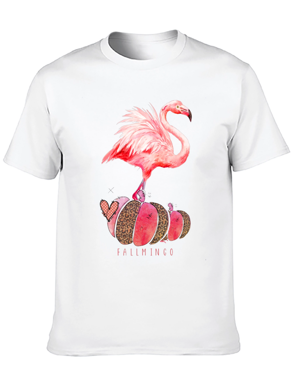 Fallmingo T-Shirt: Pink Flamingo Pumpkin Design