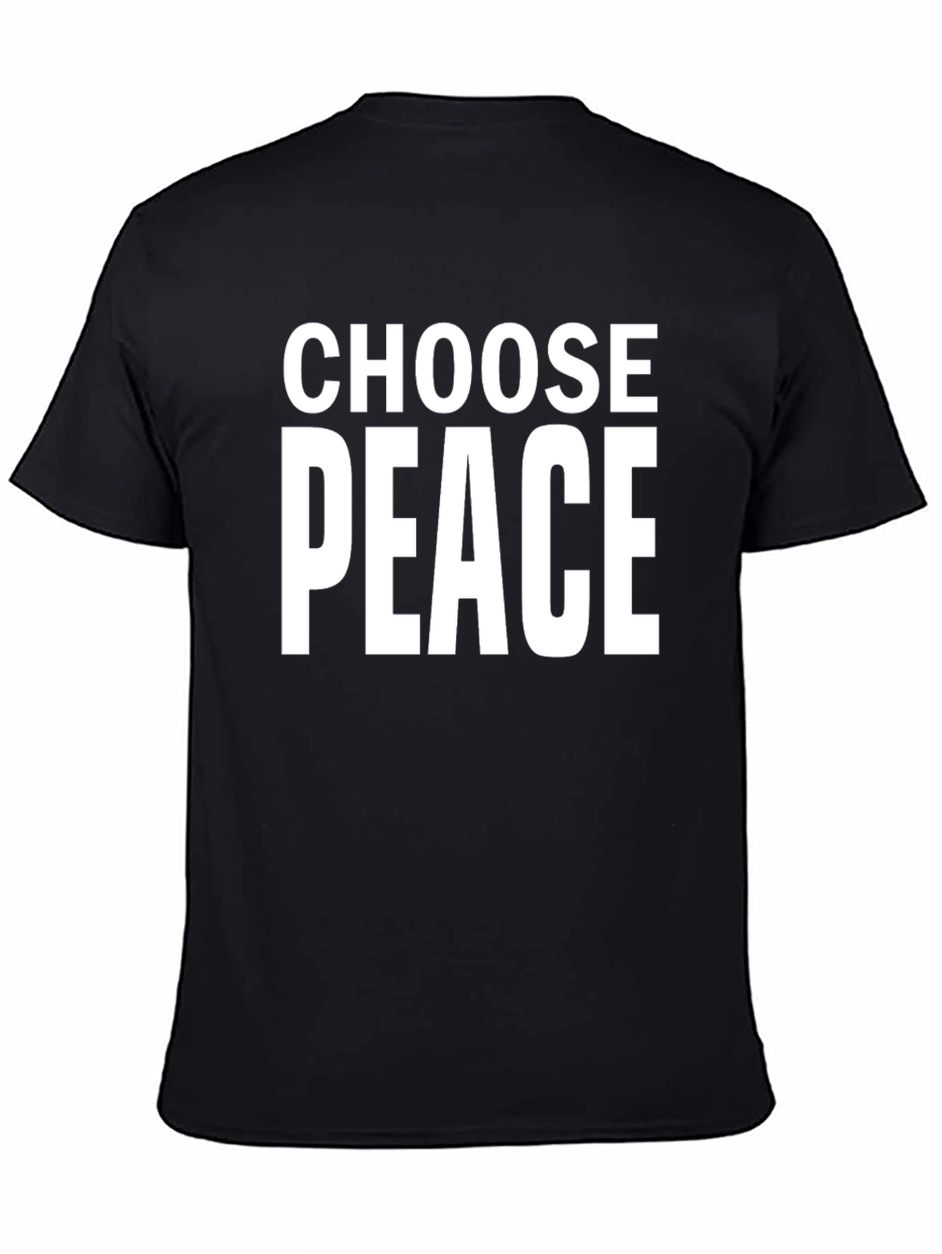 Choose Peace Graphic T-Shirt - Black Short Sleeve