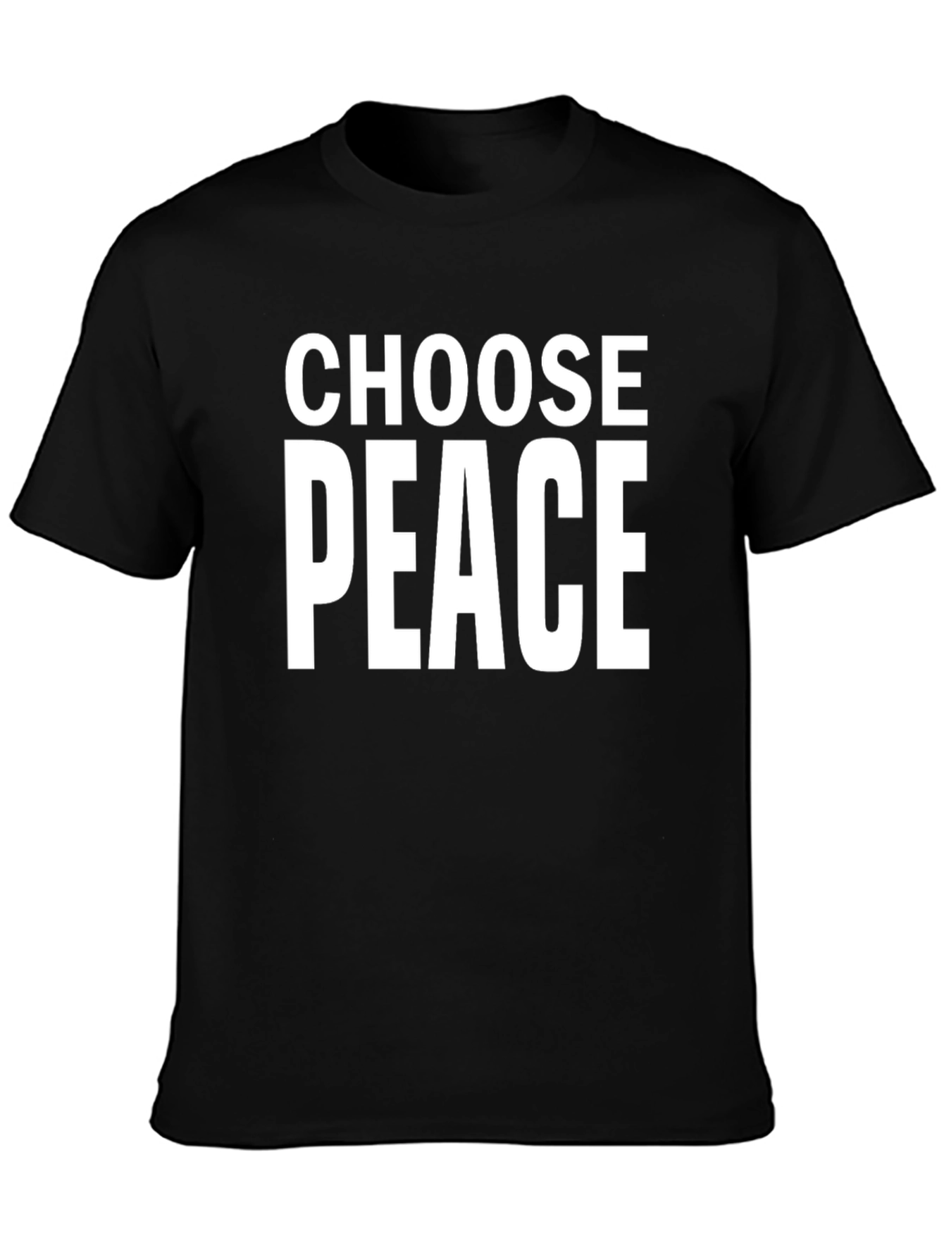 Choose Peace Graphic T-Shirt - Black Short Sleeve