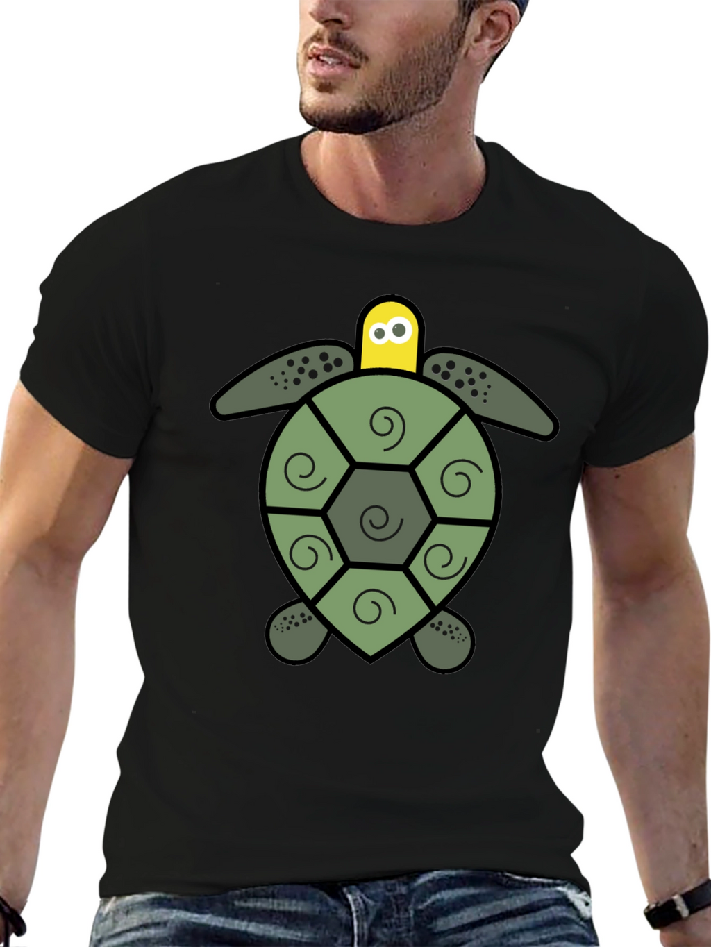 Turtle Graphic Black T-Shirt
