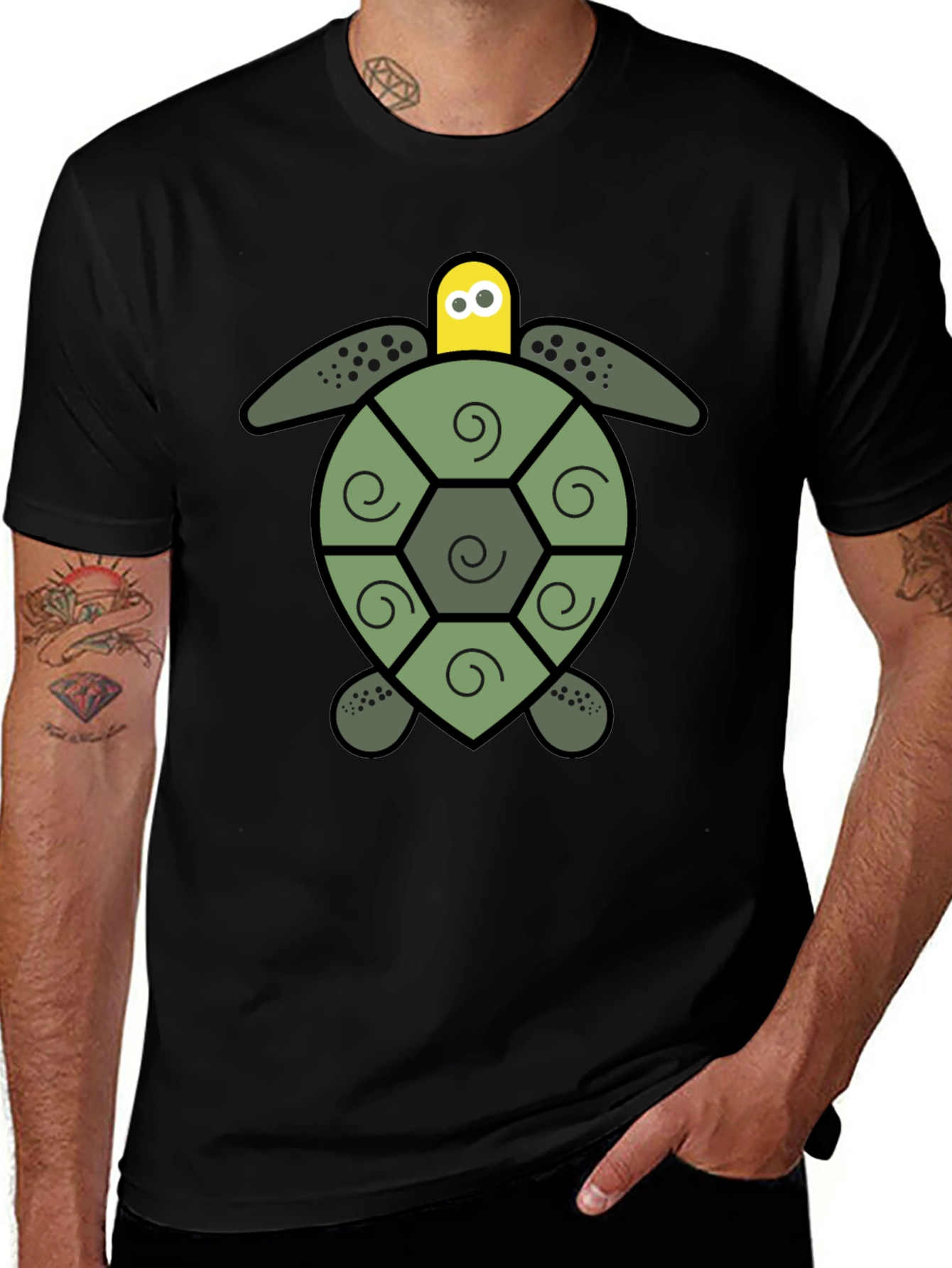 Turtle Graphic Black T-Shirt